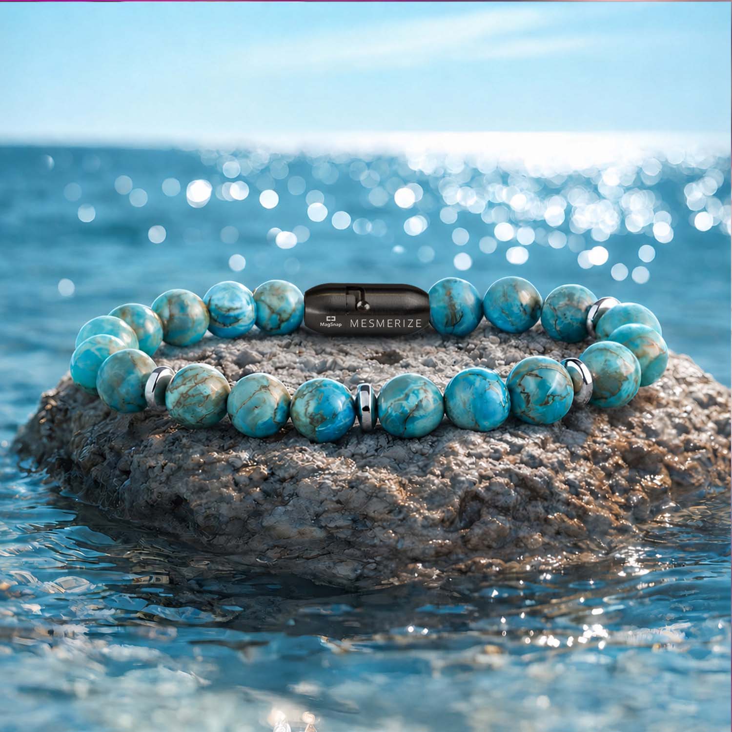 Harmony African Turquoise Natural Stone Bracelet with MagSnap 2
