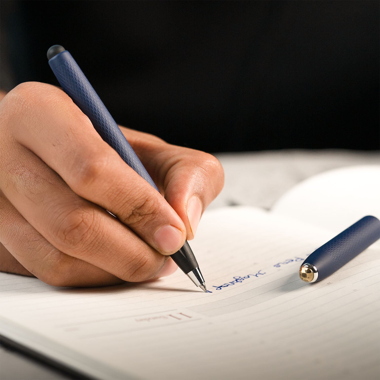 Matte Blue Finish Pyrite 2 in 1 MagSnap Roller Ball Pen with Stylus Personalised