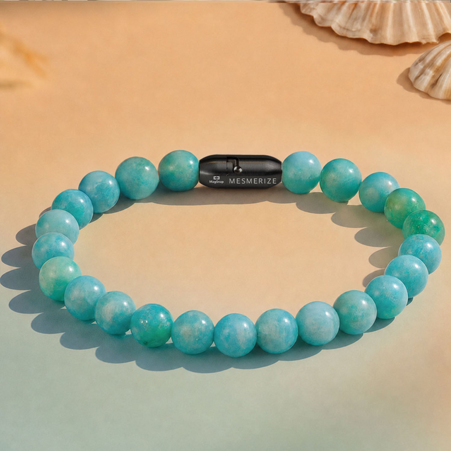 Gleaming Hemimorphite Natural Stone Bracelet With MagSnap 2