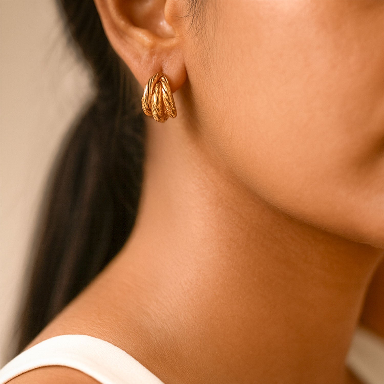 Aurora Bound 18K Gold Hoop Earrings