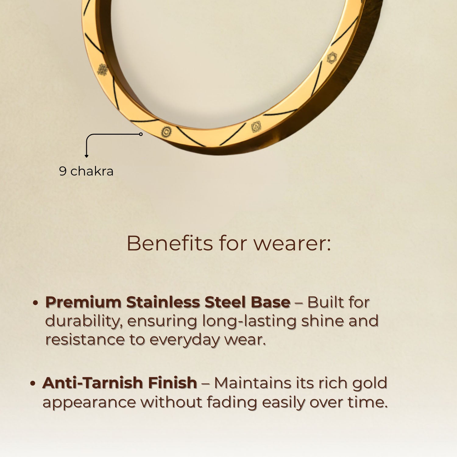 9 Chakra MicroCarved Classic Round Kada Silver