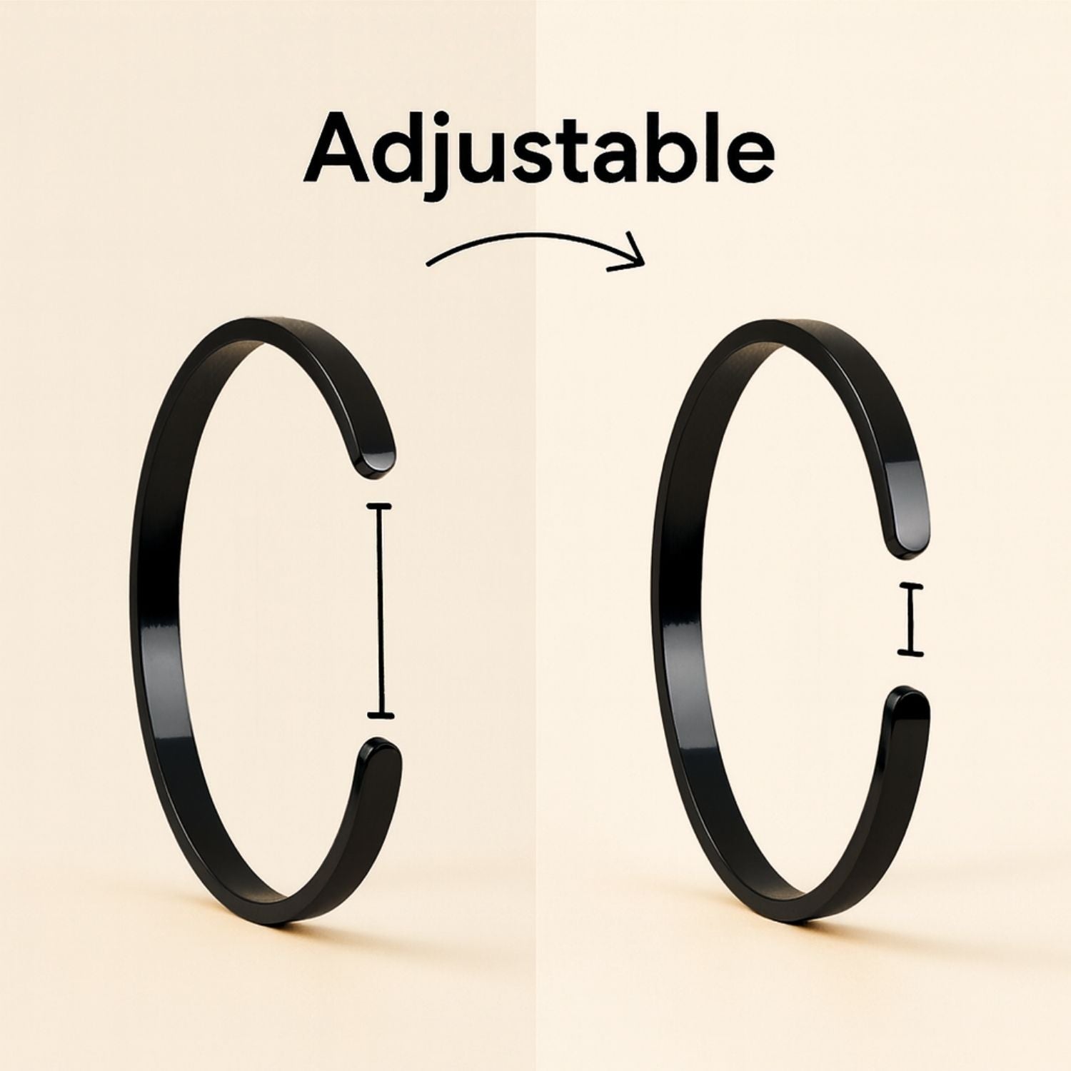 Non Personalised Black Cuff Kada Bracelet