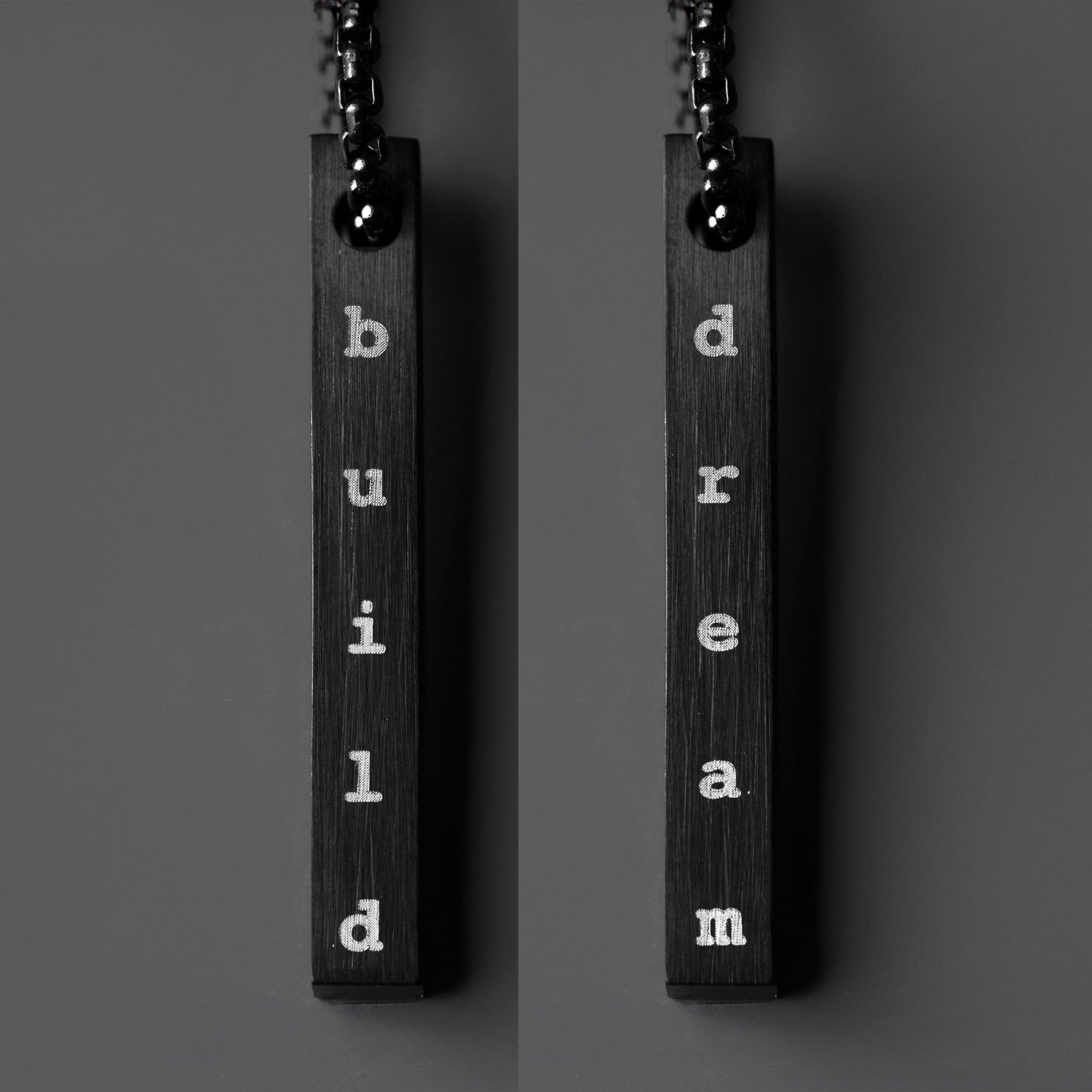 Black Hustle Motivational Bar Necklace