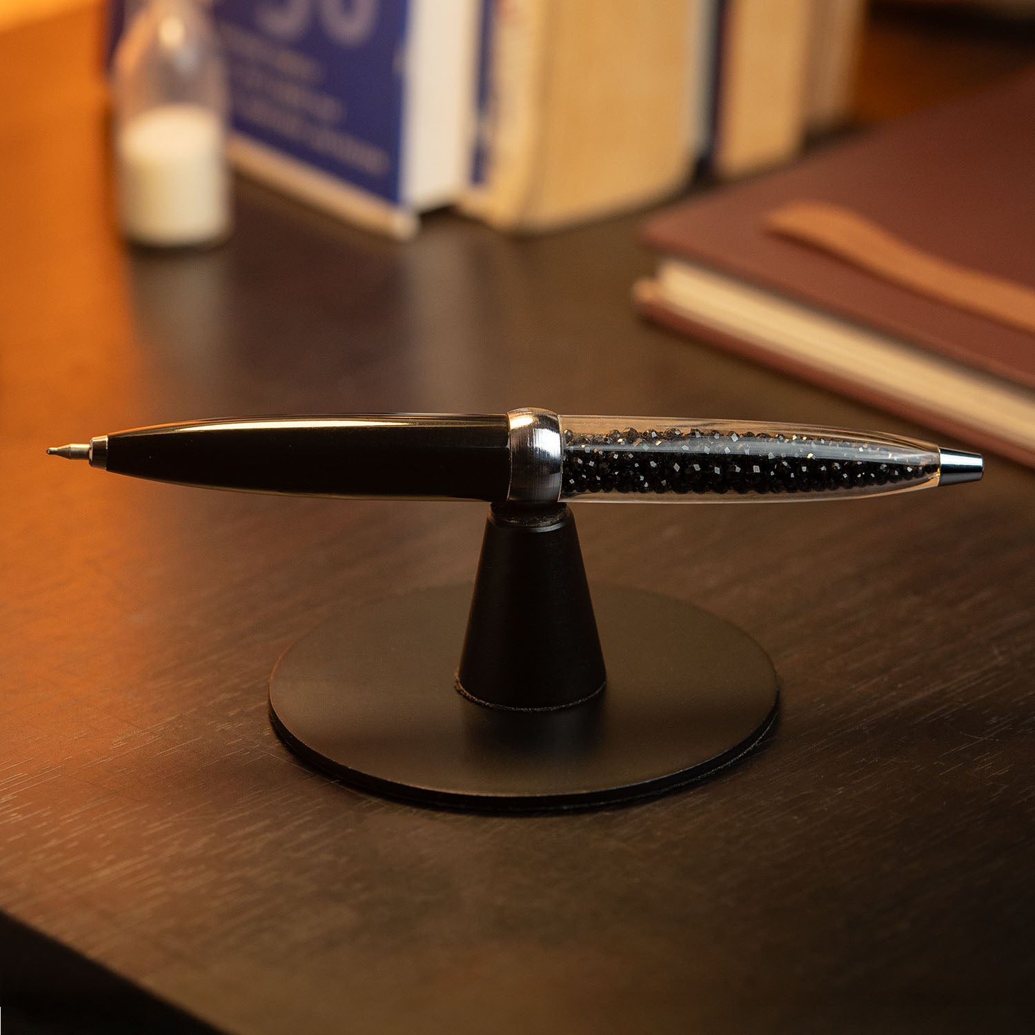 Black Spinel MagSpin Rotating Desk Pen with DryFlow Ink