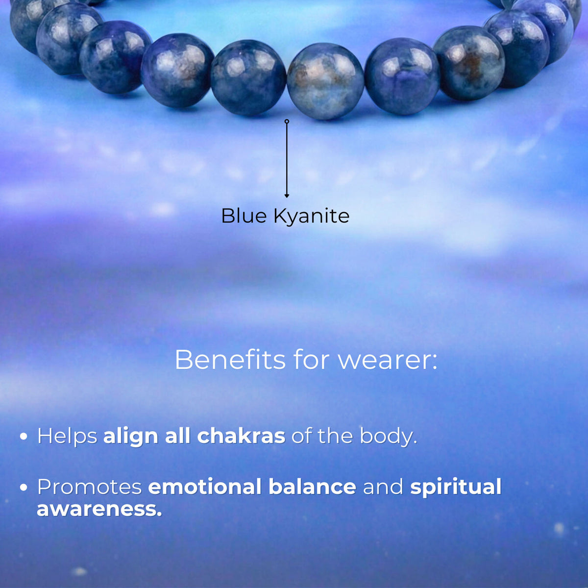 Clarity Blue Kyanite Natural Stone Bracelet With MagSnap. 2