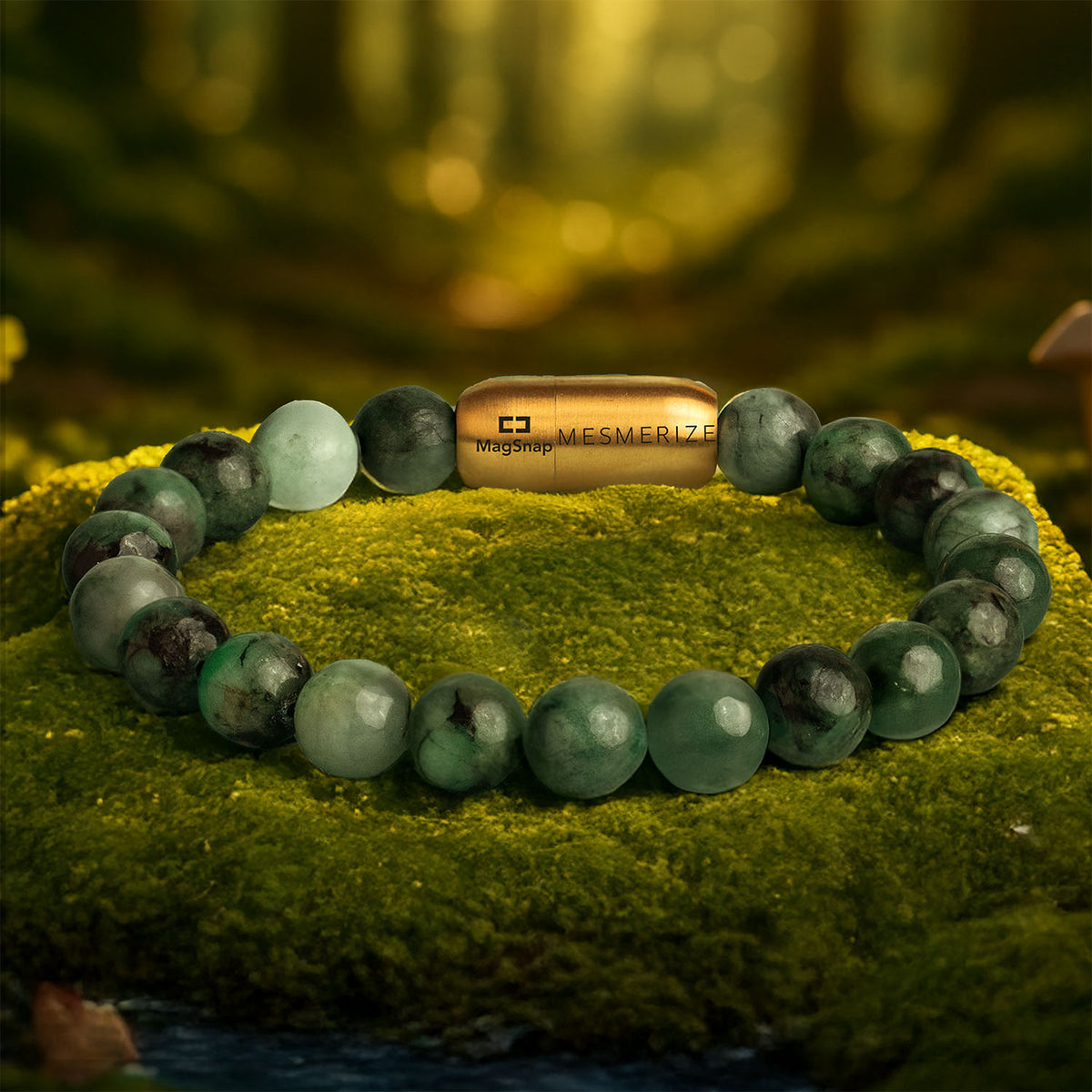Green Radiance Emerald Natural Stone Bracelet with Magsnap 2