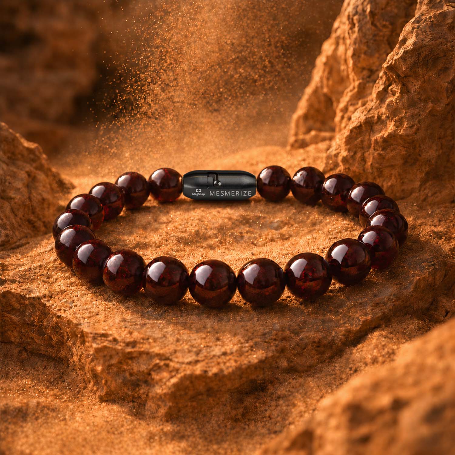 Energizing Garnet Natural Stone Bracelet with Magsnap 2