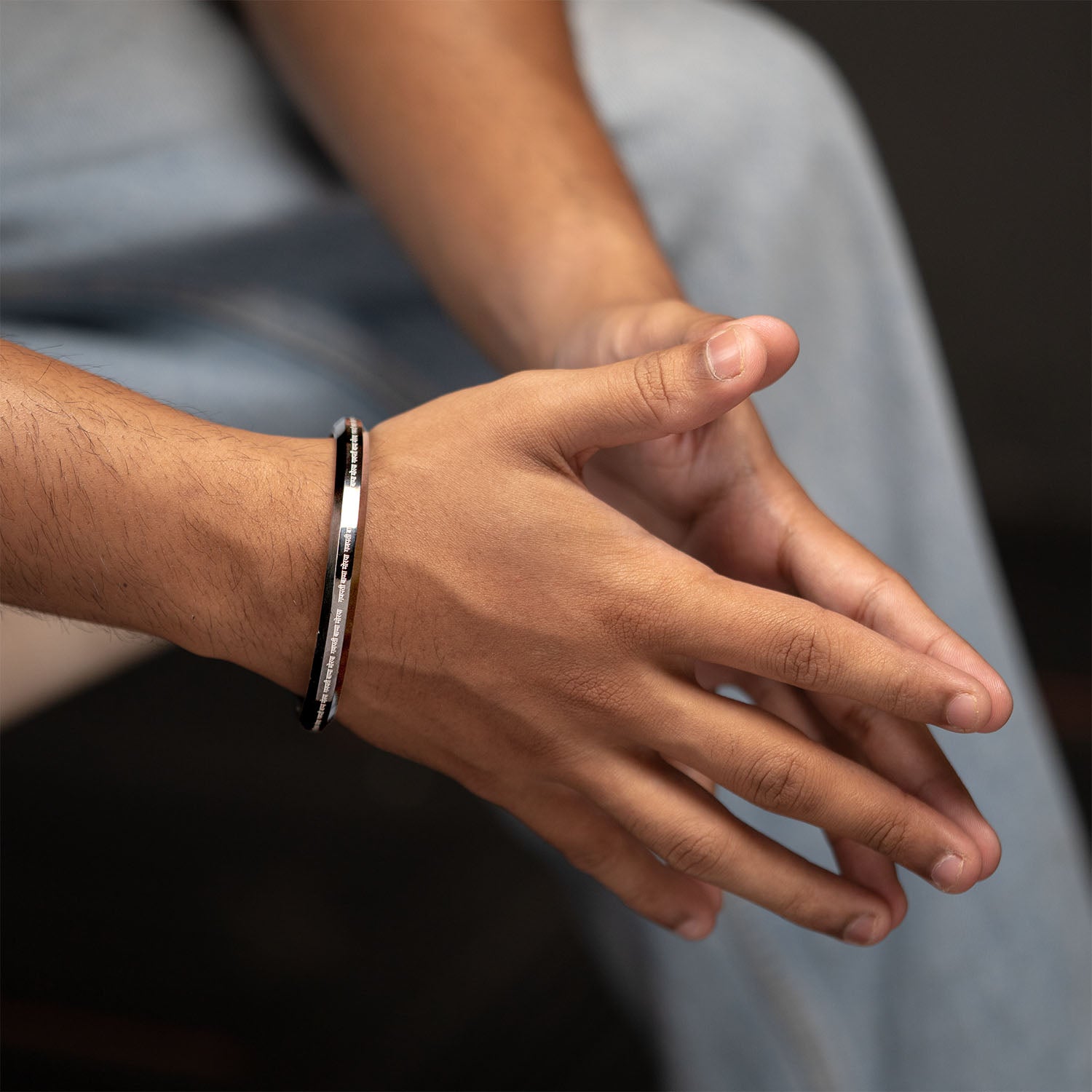 Ganpati Bappa Morya MicroCarved Round Kada Silver