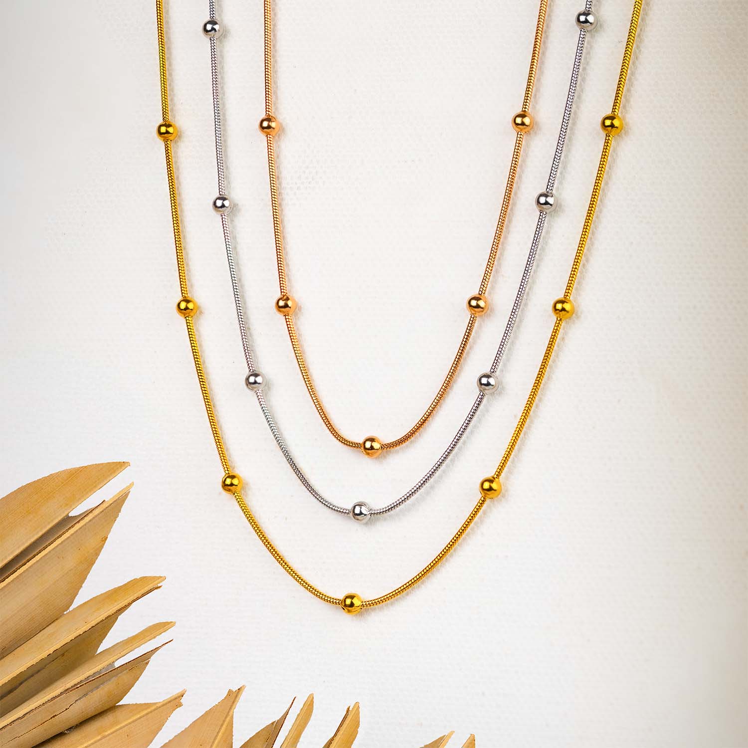 Giselle Tri-Colour Layered Necklace