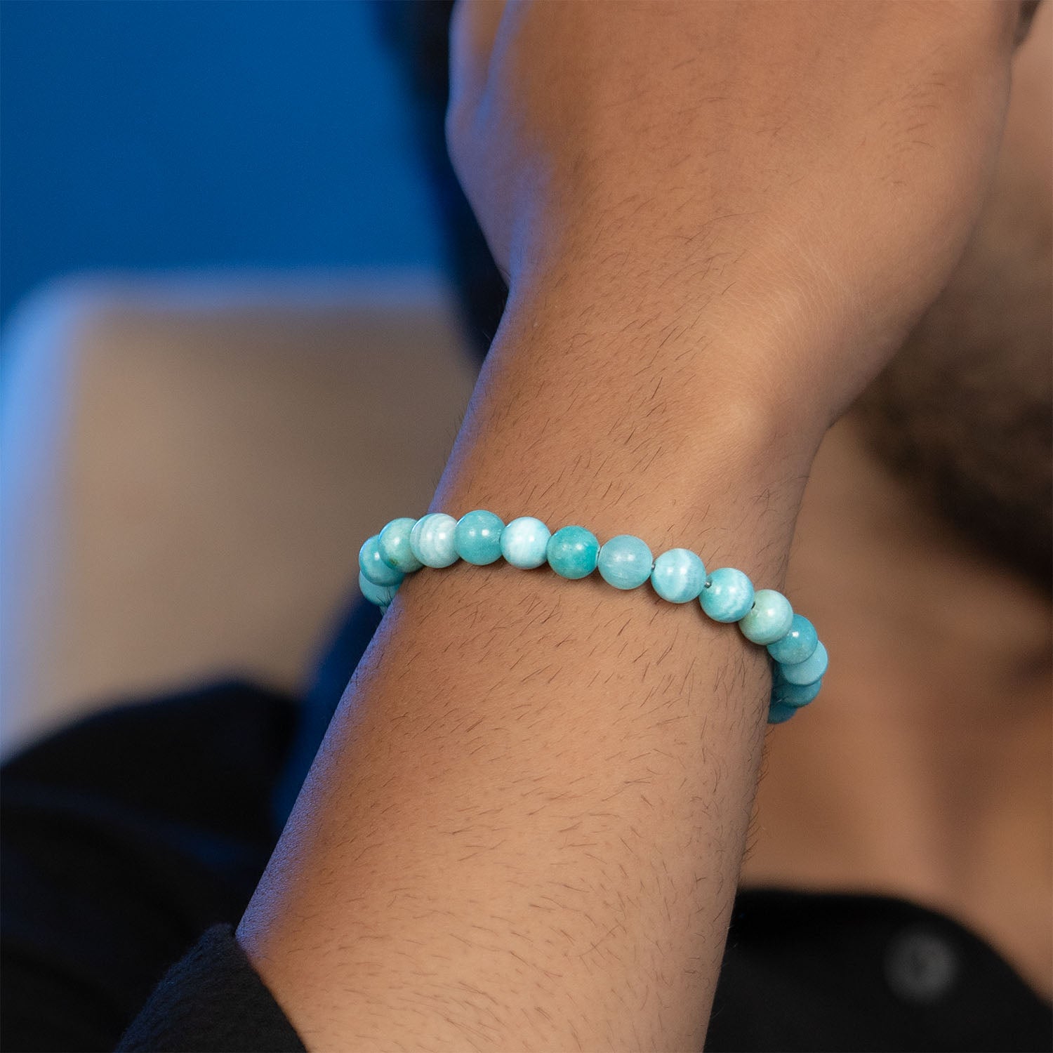 Gleaming Hemimorphite Natural Stone Bracelet With MagSnap 2