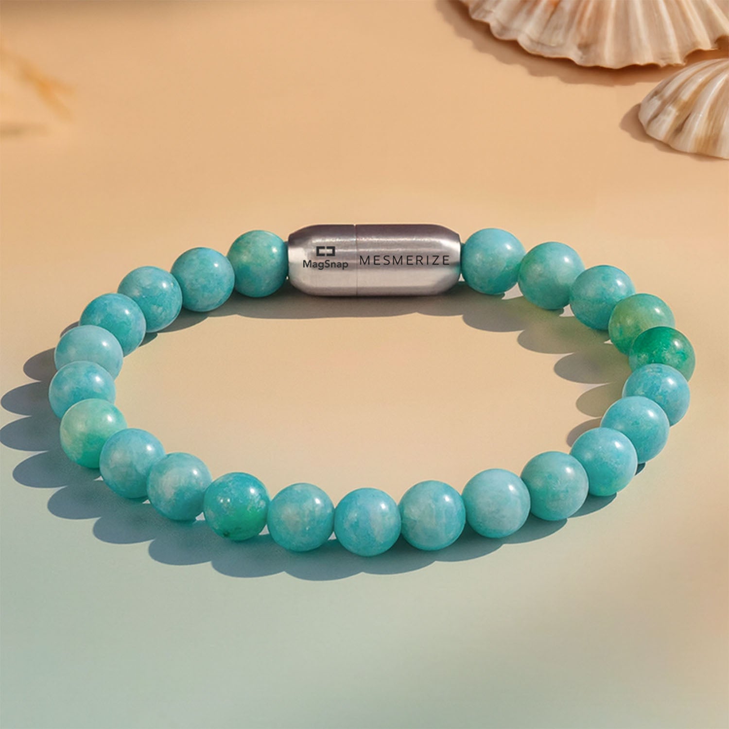 Gleaming Hemimorphite Natural Stone Bracelet With MagSnap 2