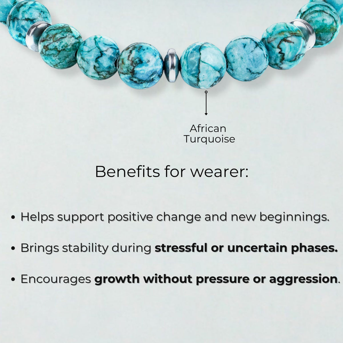 Harmony African Turquoise Natural Stone Elastic Bracelet