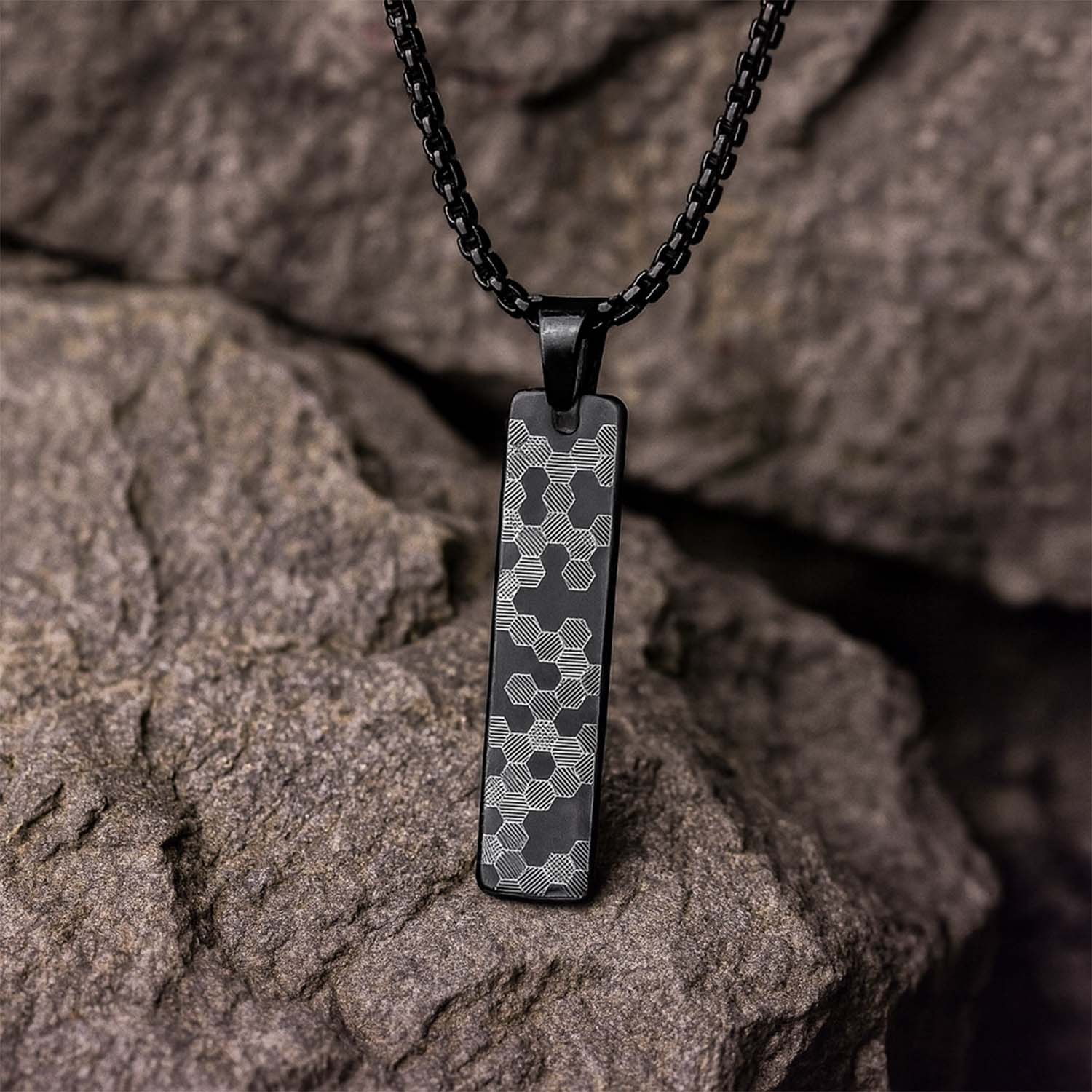 Hex Matrix Mini Tag Necklace