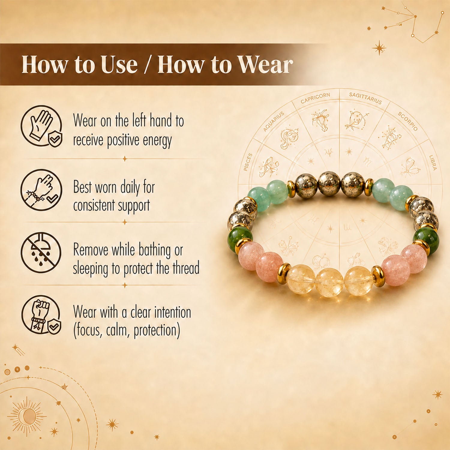 Rajyog Natural Stone Bracelet Elastic