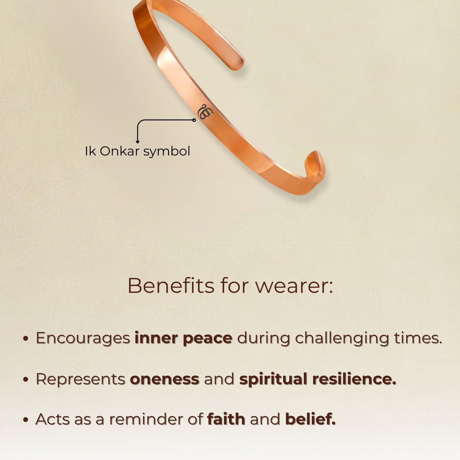 Ik Onkar Gloss Cuff Adjustable Bracelet Black