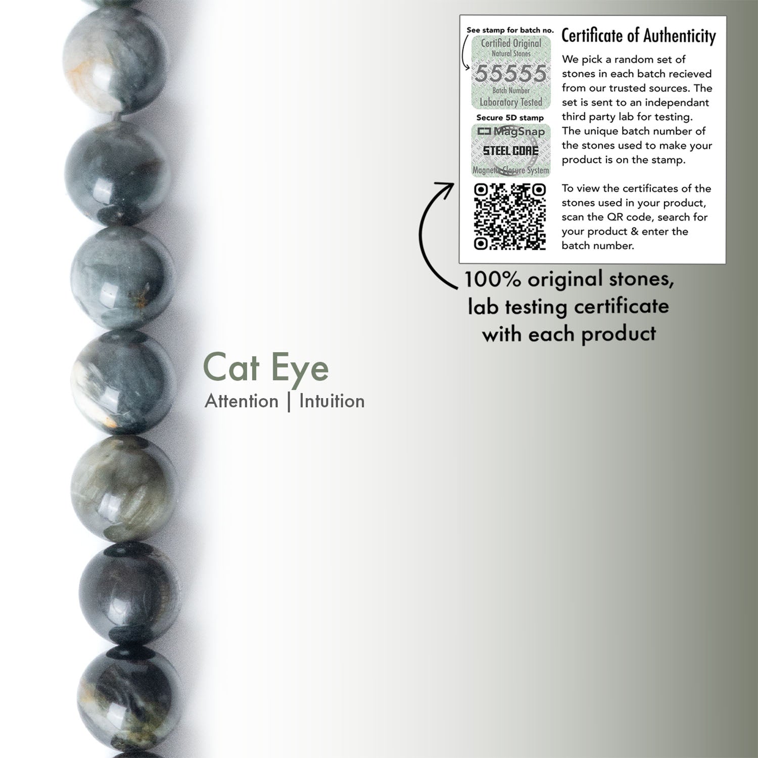 Intuition Cat Eye Natural Stone Bracelet with MagSnap2