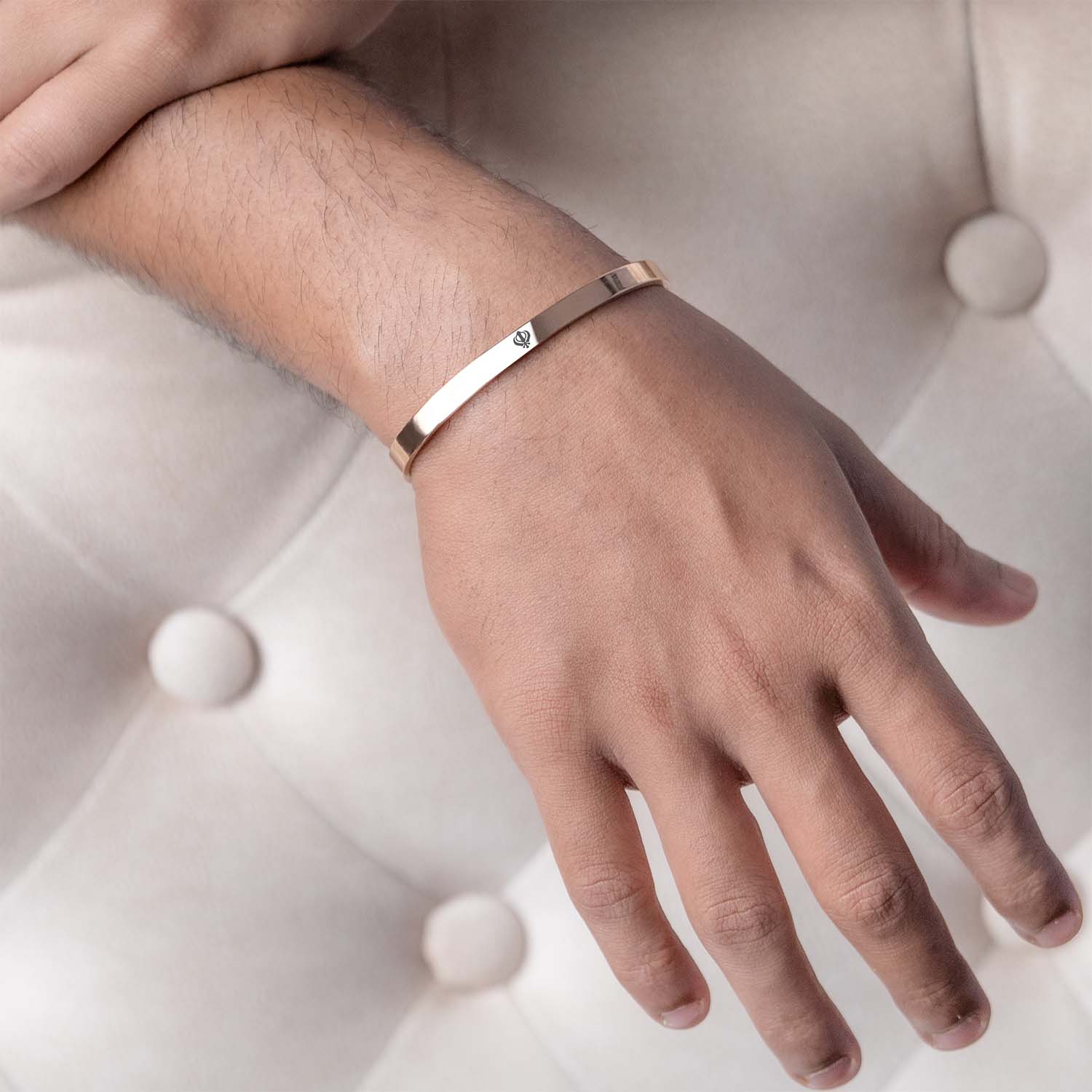 Khanda Gloss Cuff Adjustable Bracelet Rose Gold