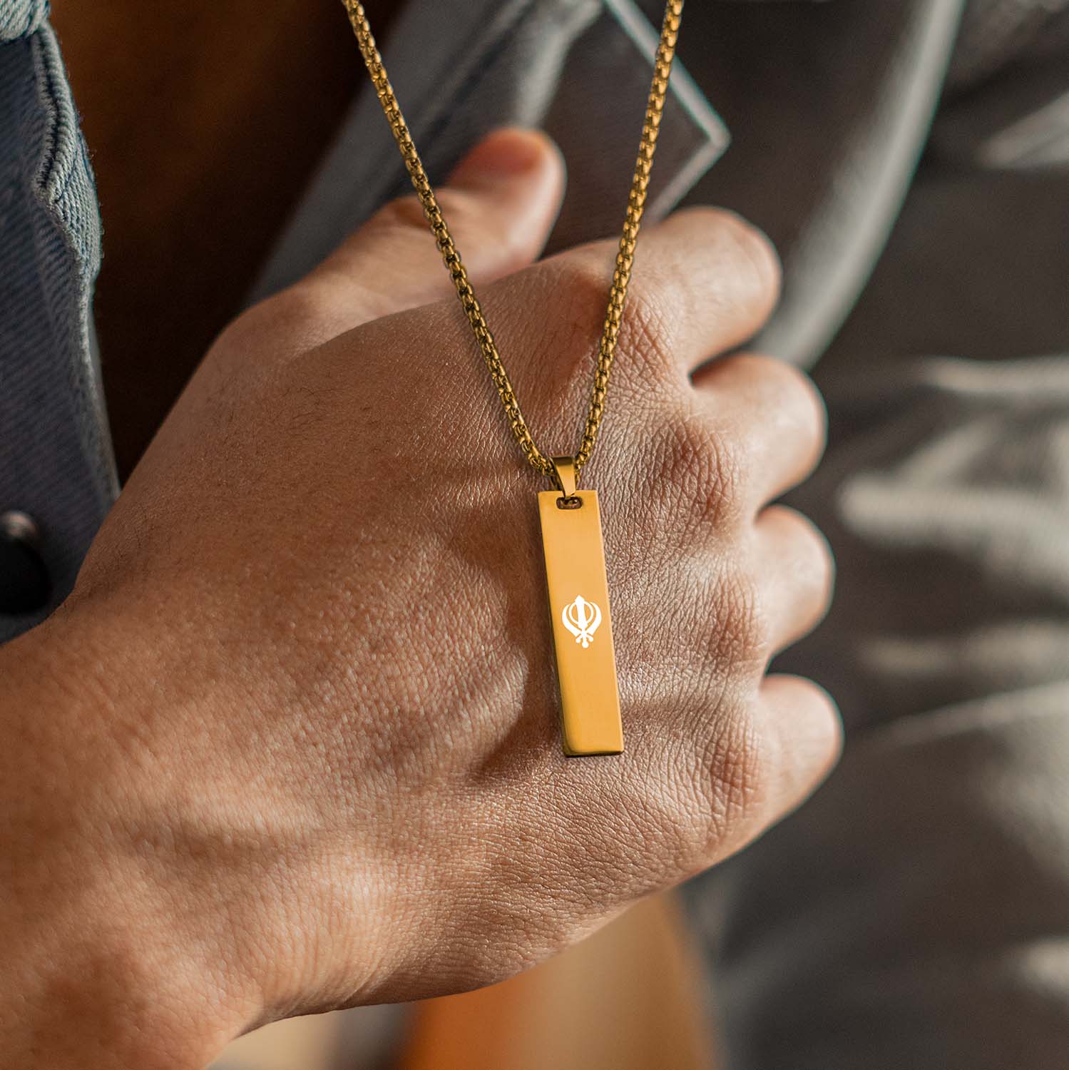 Khanda Spiritual Mini Tag Gold