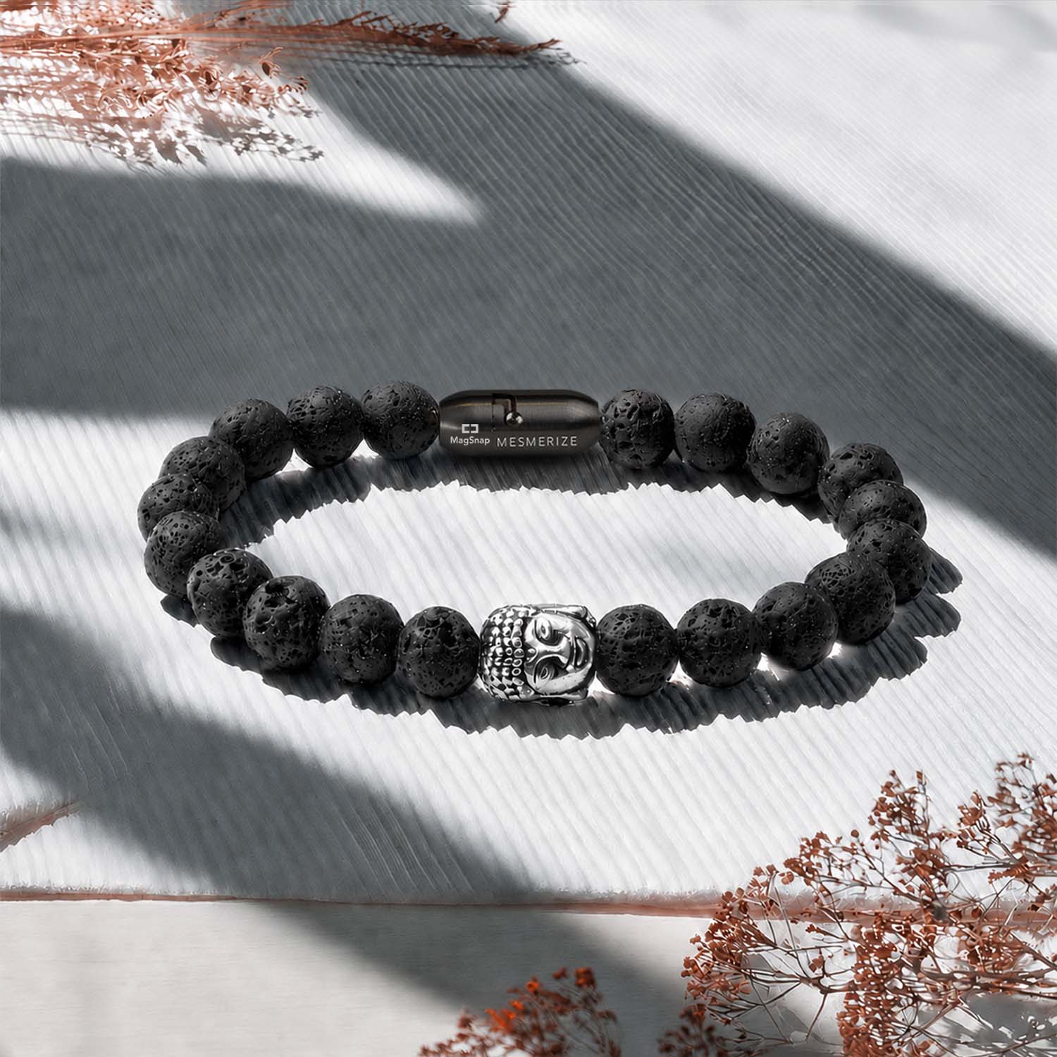 Natural Stone Jewellery Bracelet Lava MagSnap