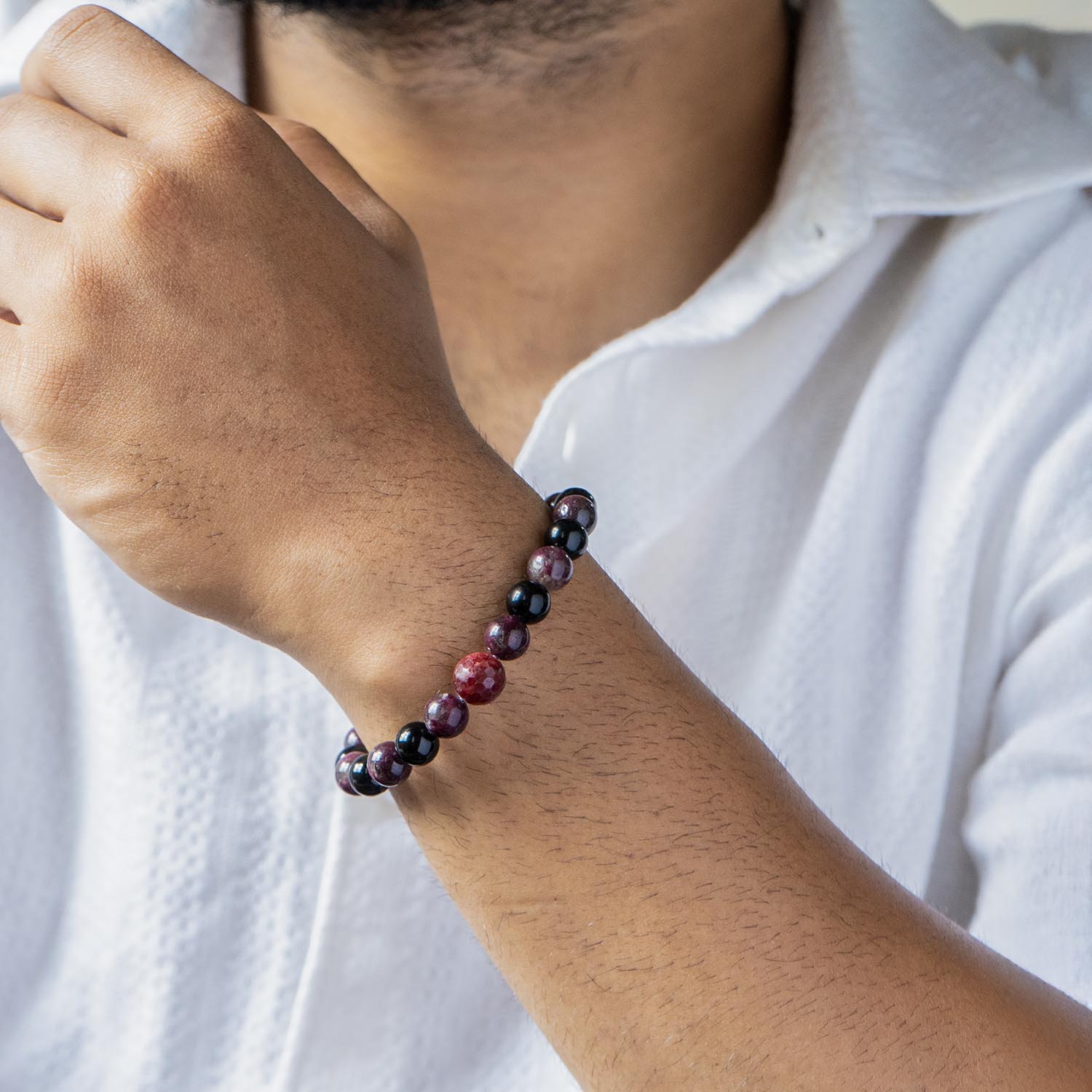 Luminous Ruby Natural Stone Bracelet With MagSnap2