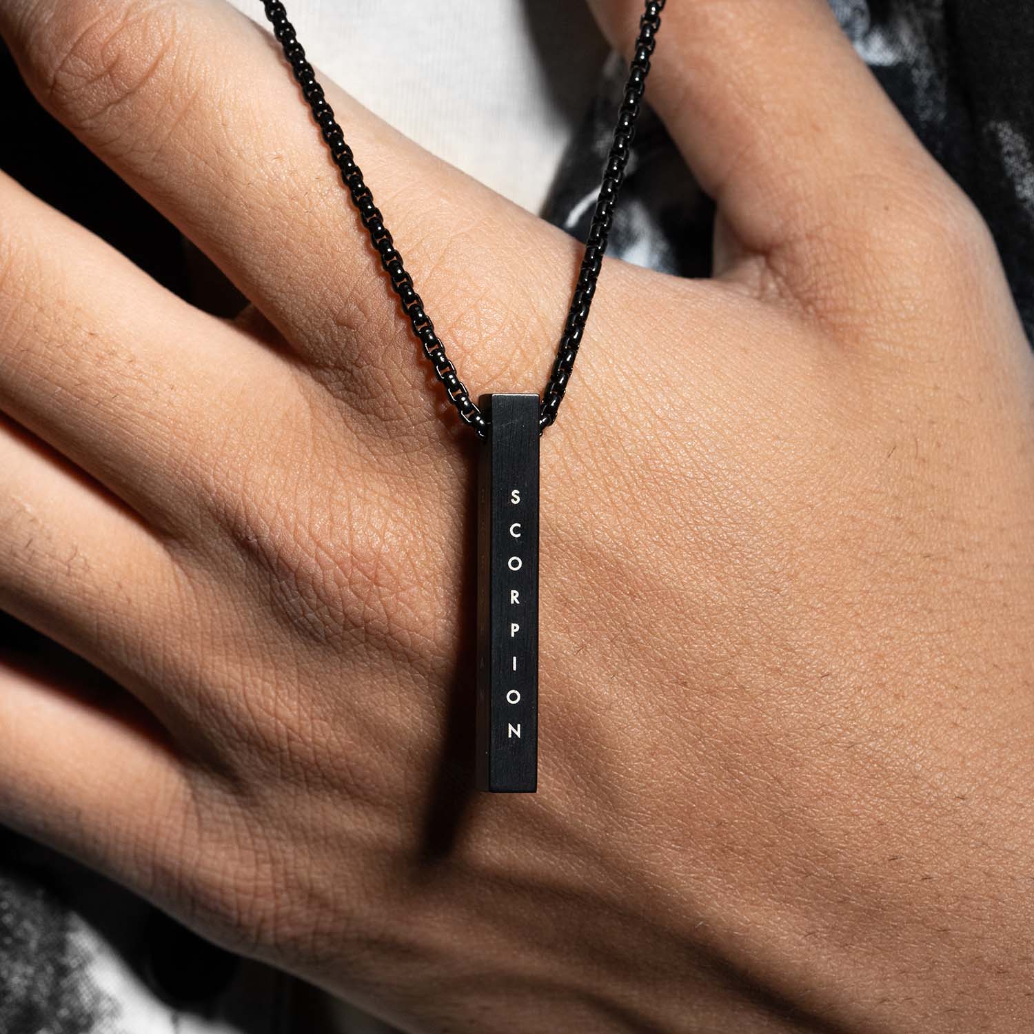 Black Bar Necklace Personalised