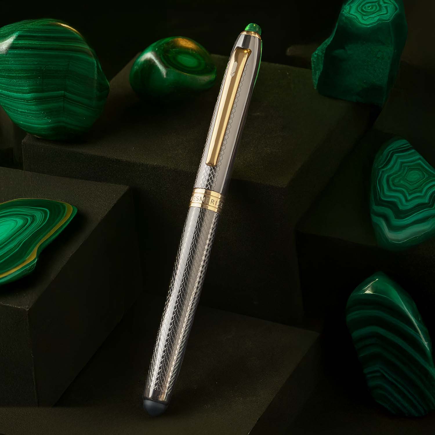 Malachite 2 in 1 MagSnap Roller Ball Pen with Stylus