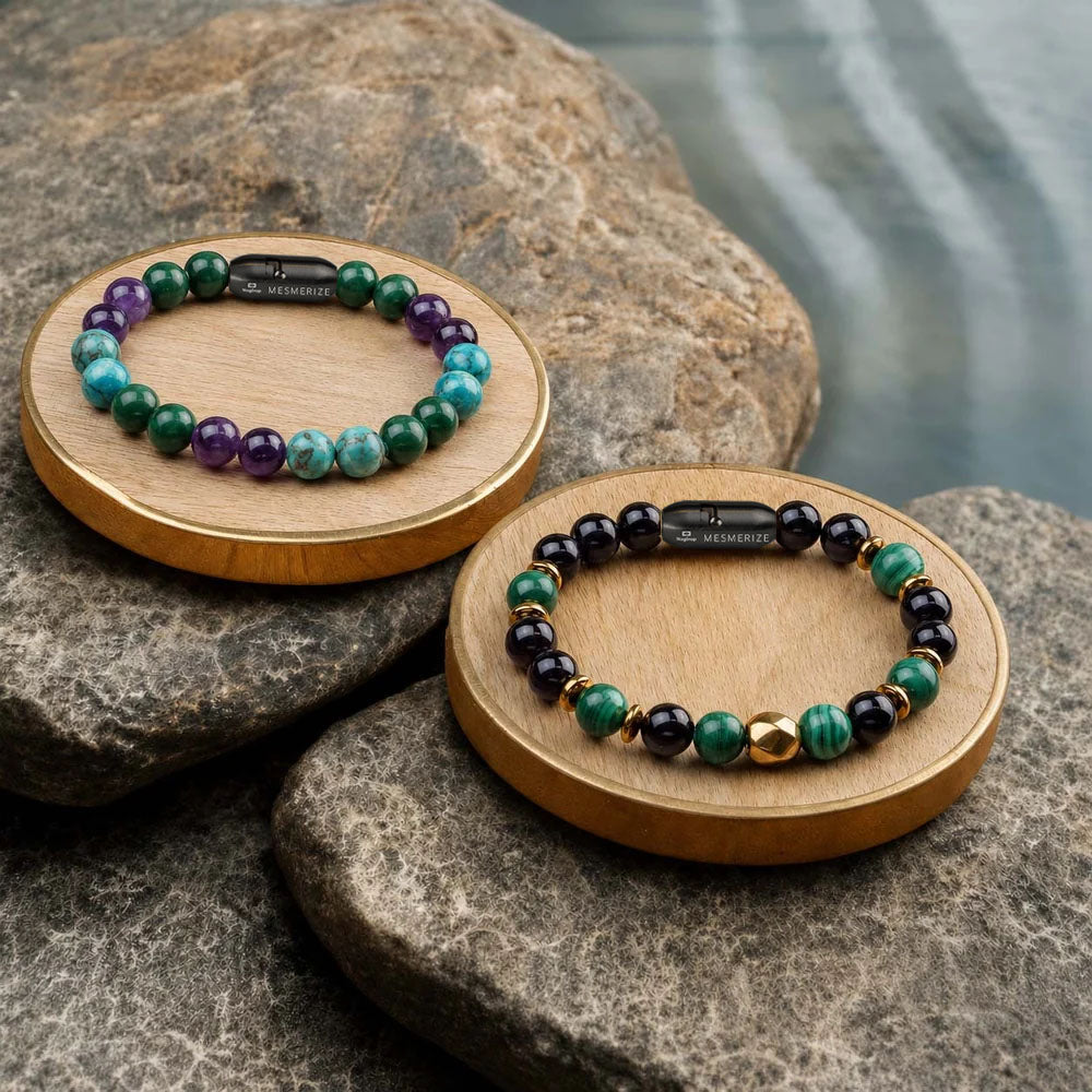 Malachite Natural Stone Couple Bracelets with Magsnap 2