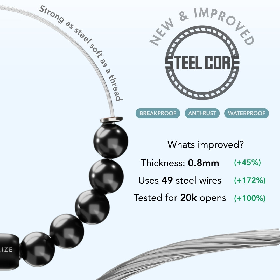 925 Sterling Silver 7 Chakra And Hematite Natural Stone Bracelet With MagSnap2