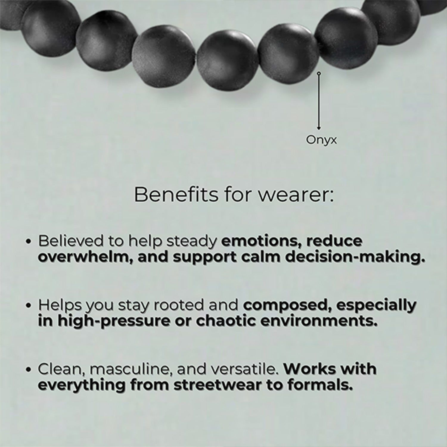 Natural Stone Jewellery Onyx Natural Stone Bracelet with MagSnap