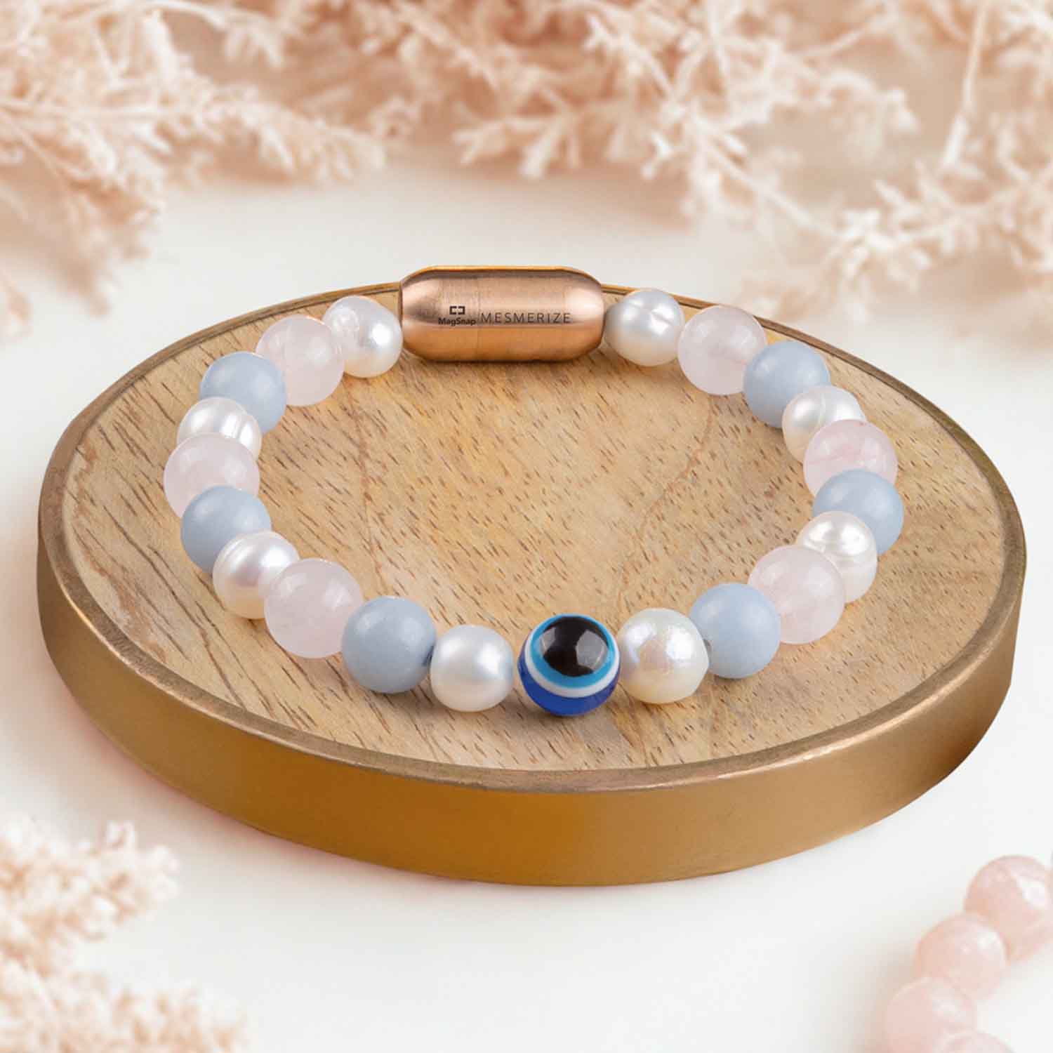 Peaceful Aura Natural Stone Bracelet with MagSnap2