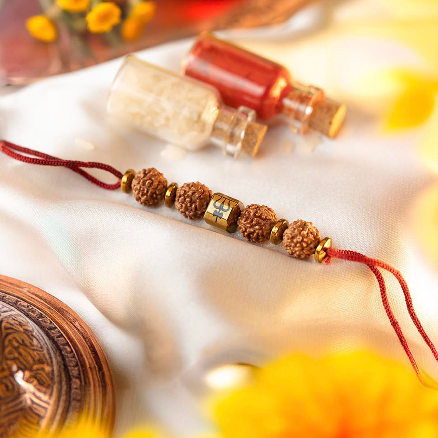 Power Shiv Trishul Rudraksha Rakhi