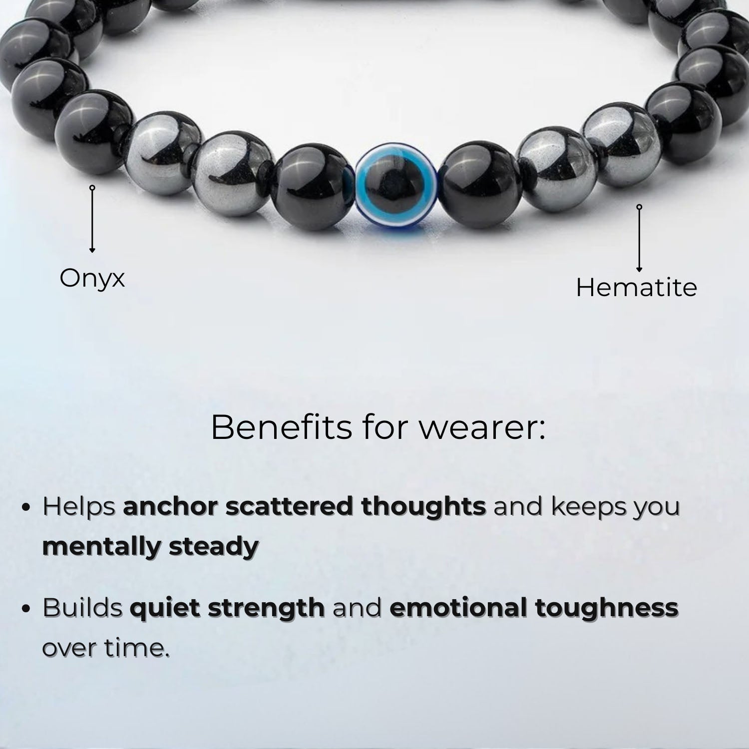 Natural Stone Jewellery Bracelet Hematite MagSnap