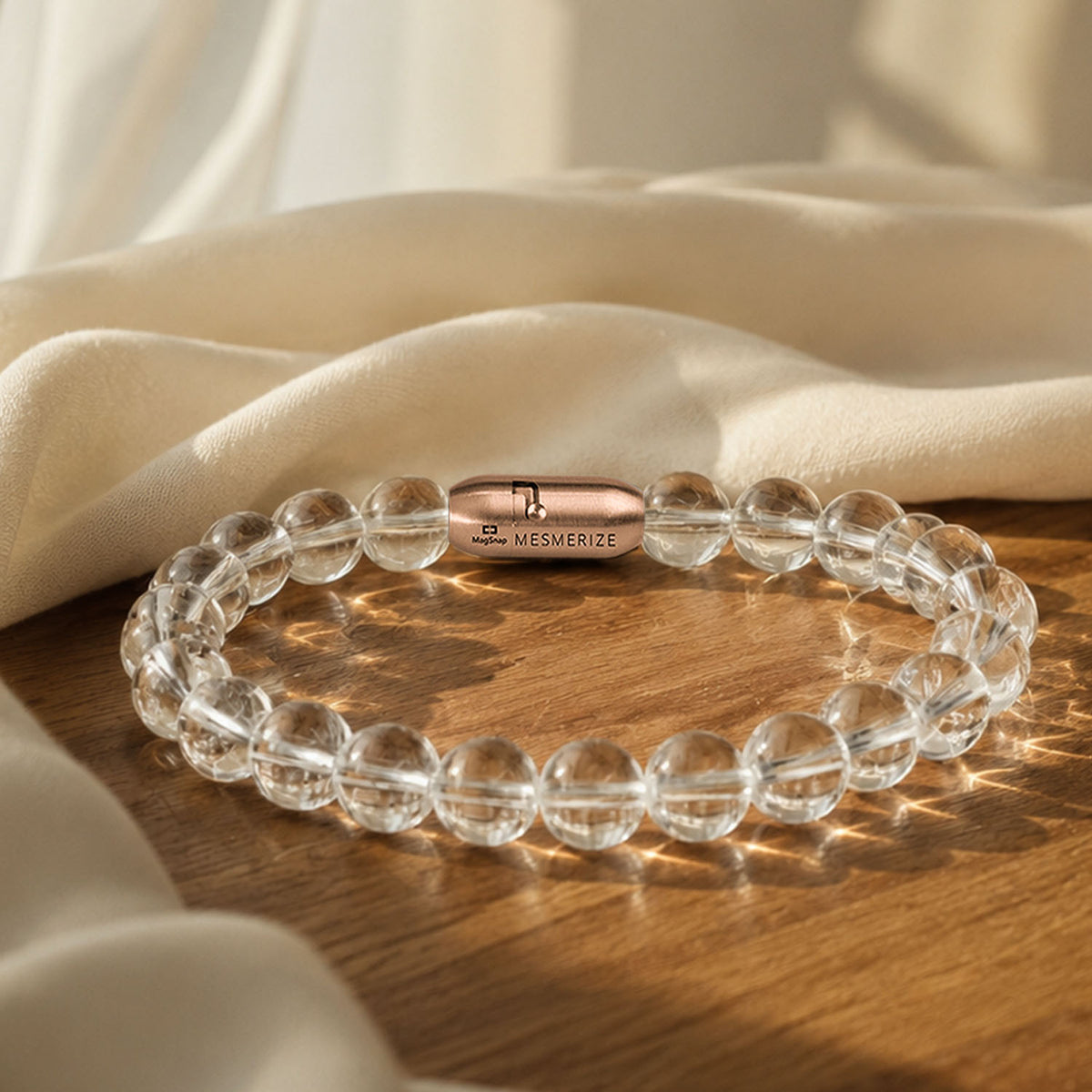 Natural Stone Jewellery Bracelet Clear Quartz MagSnap