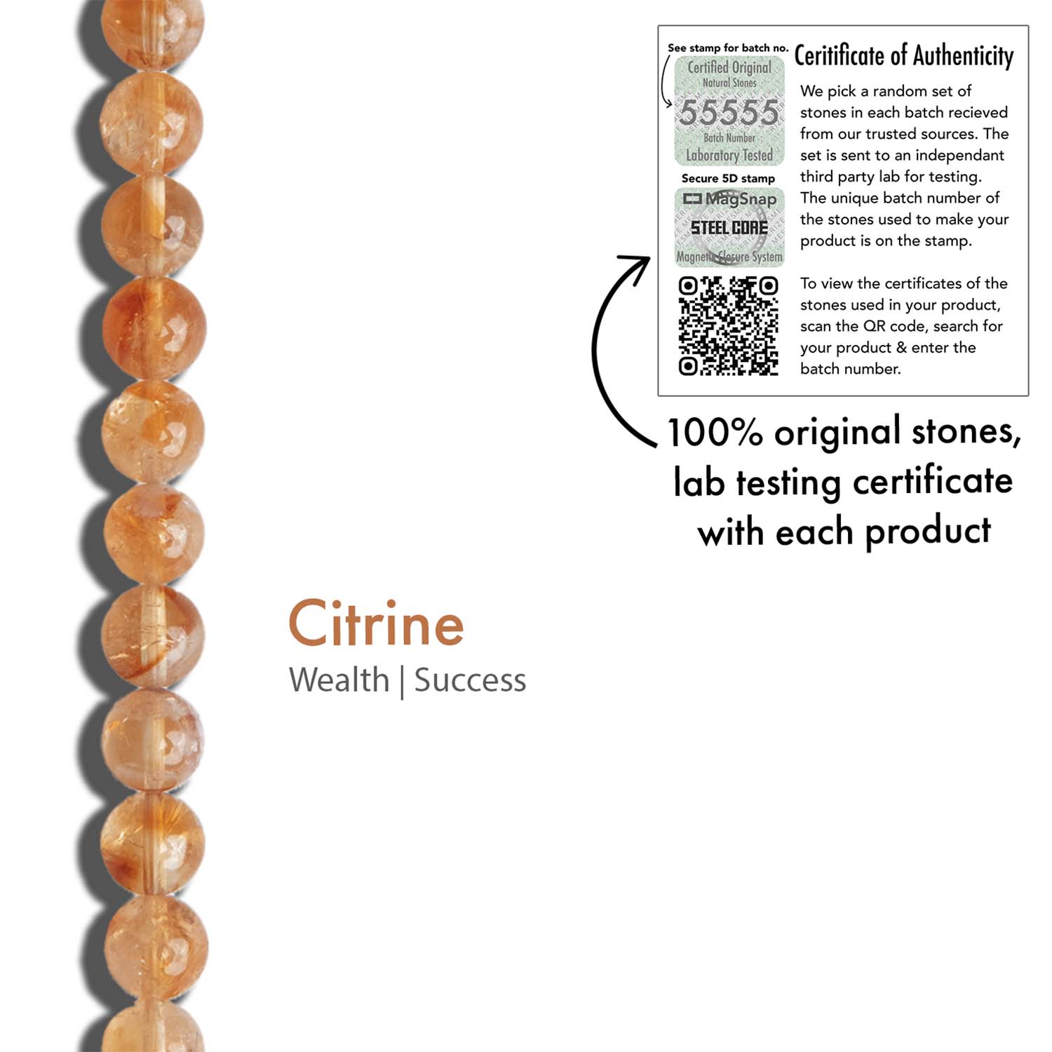 Radiant Joy Citrine Natural Stone Bracelet with MagSnap 2