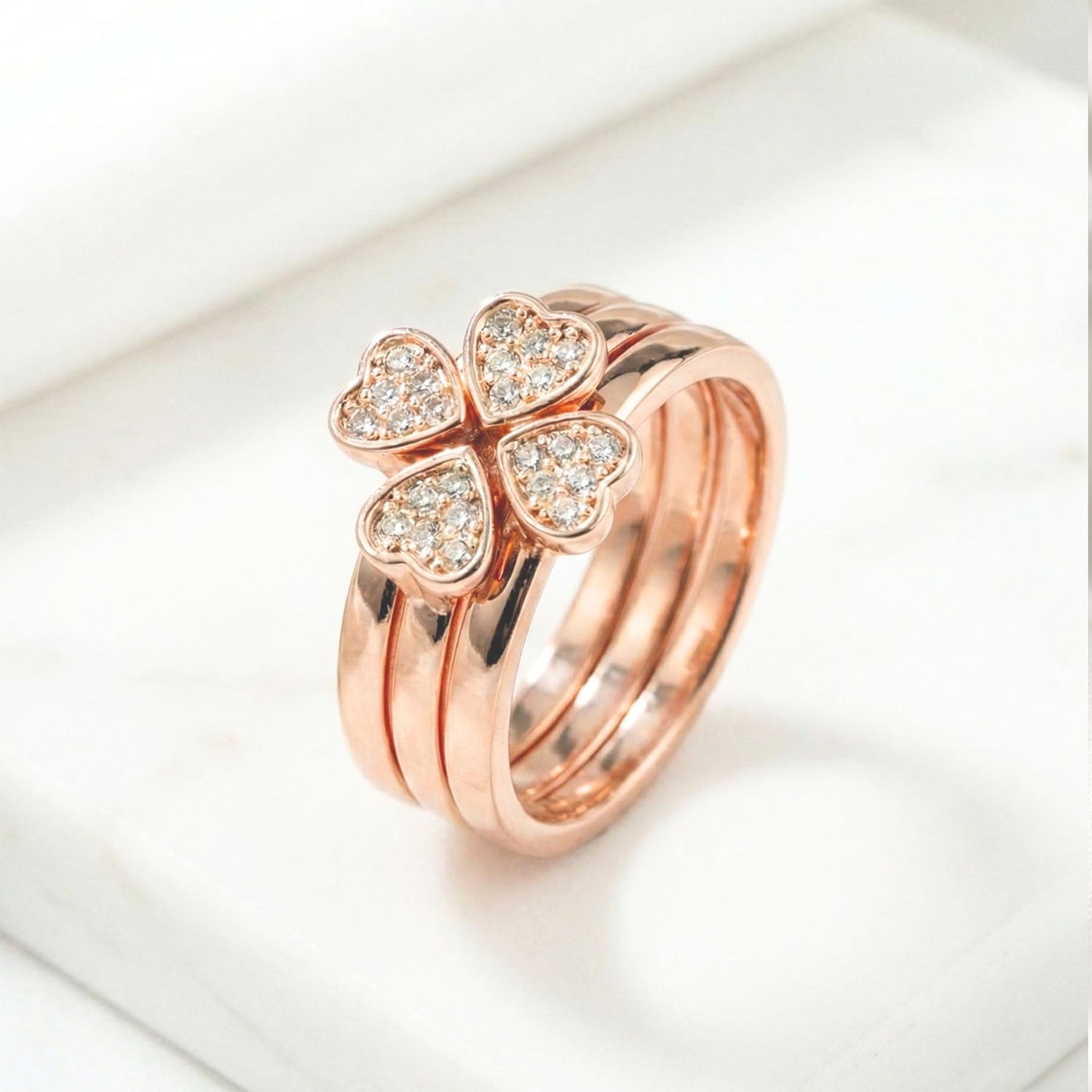 Rose Gold Clover Ring
