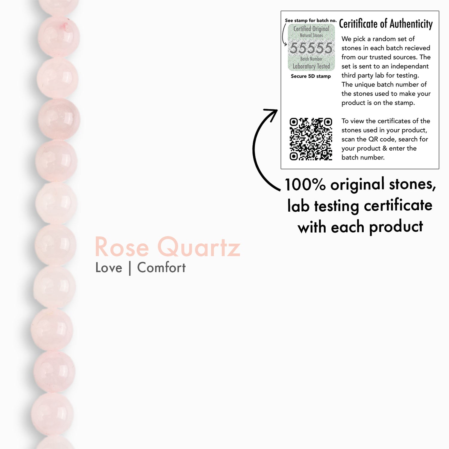 Solace Rose Quartz Natural Stone Elastic Bracelet