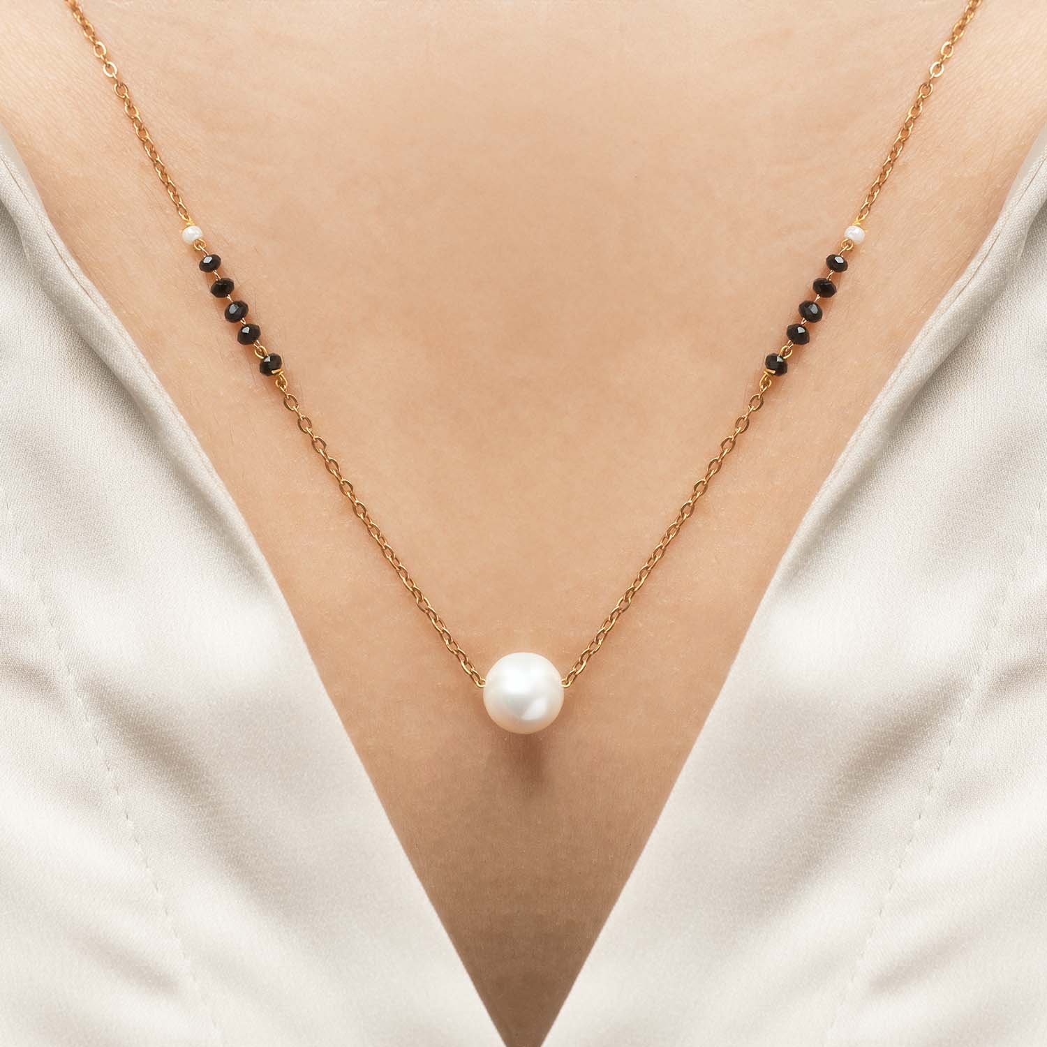 Rose Gold Pearl Mangalsutra