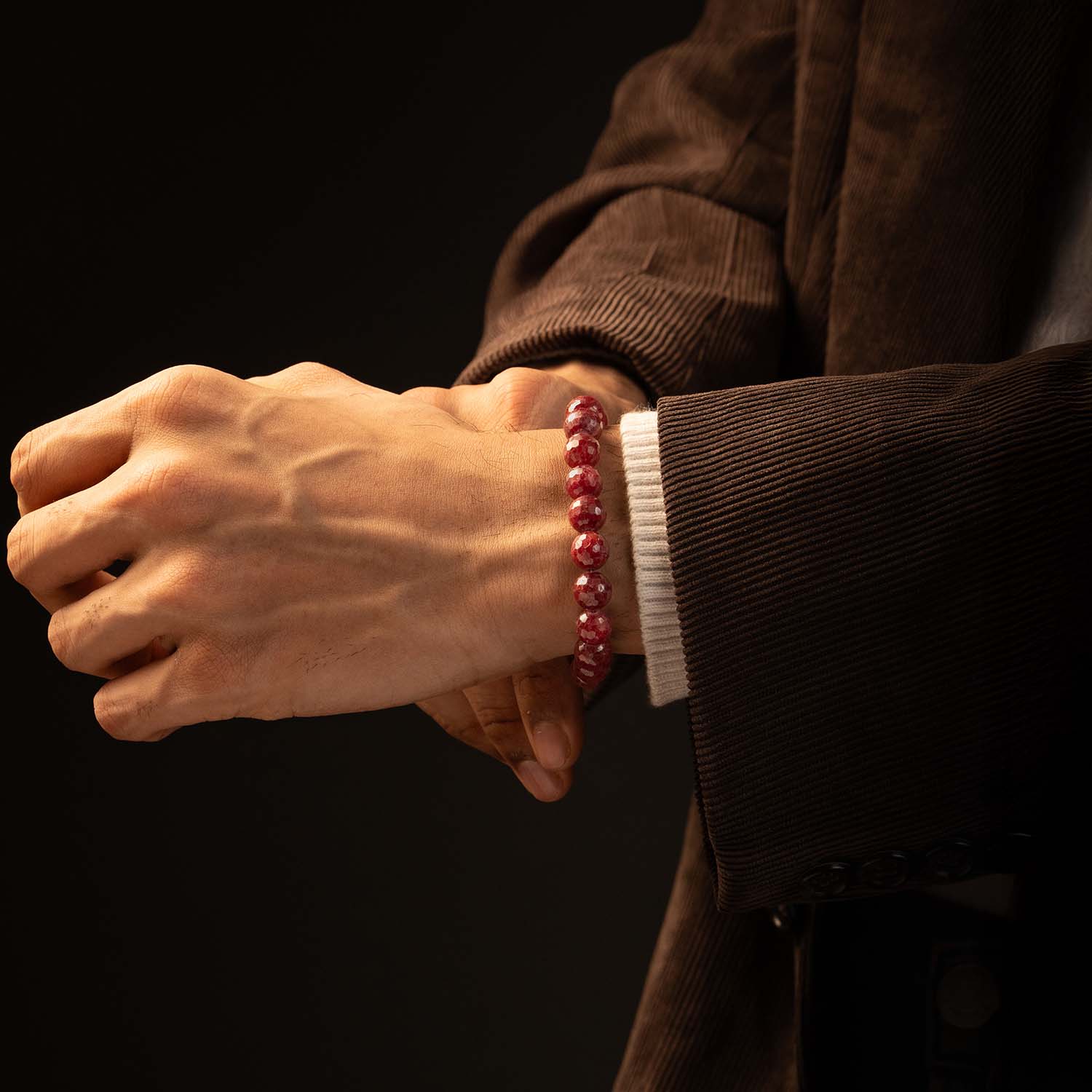 Fiery Essence Ruby(Manik) Natural Stone Bracelet with Magsnap2