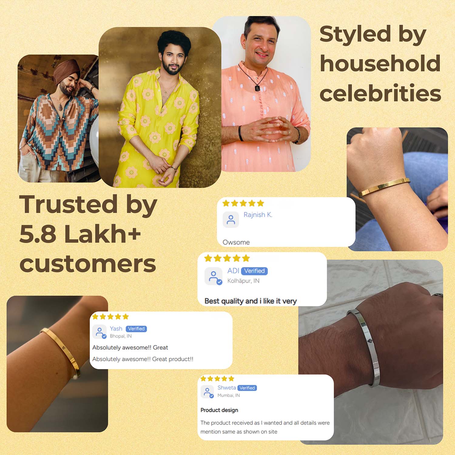 Ik Onkar Gloss Cuff Adjustable Bracelet Rose Gold