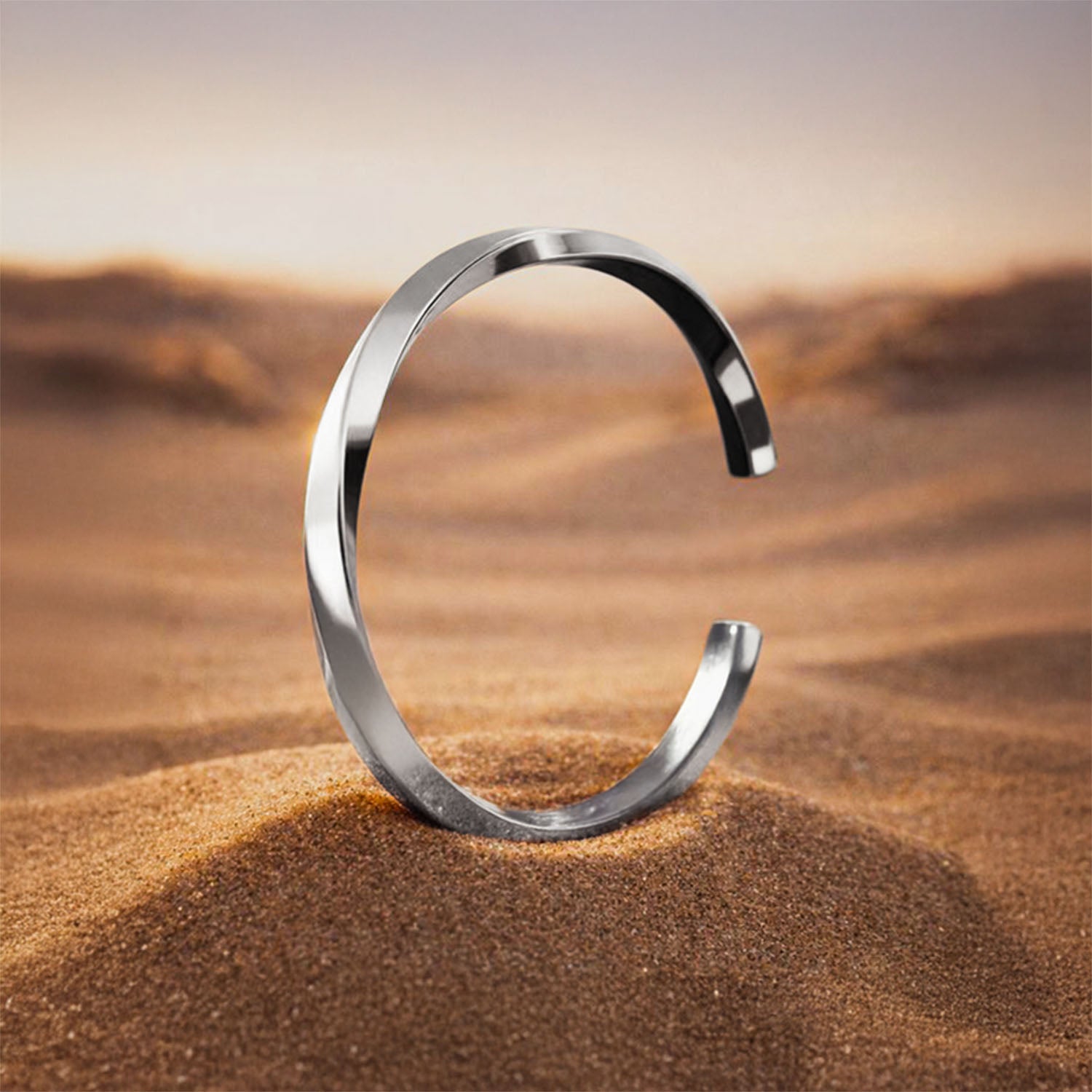 Silver Twisted Cuff Bracelet