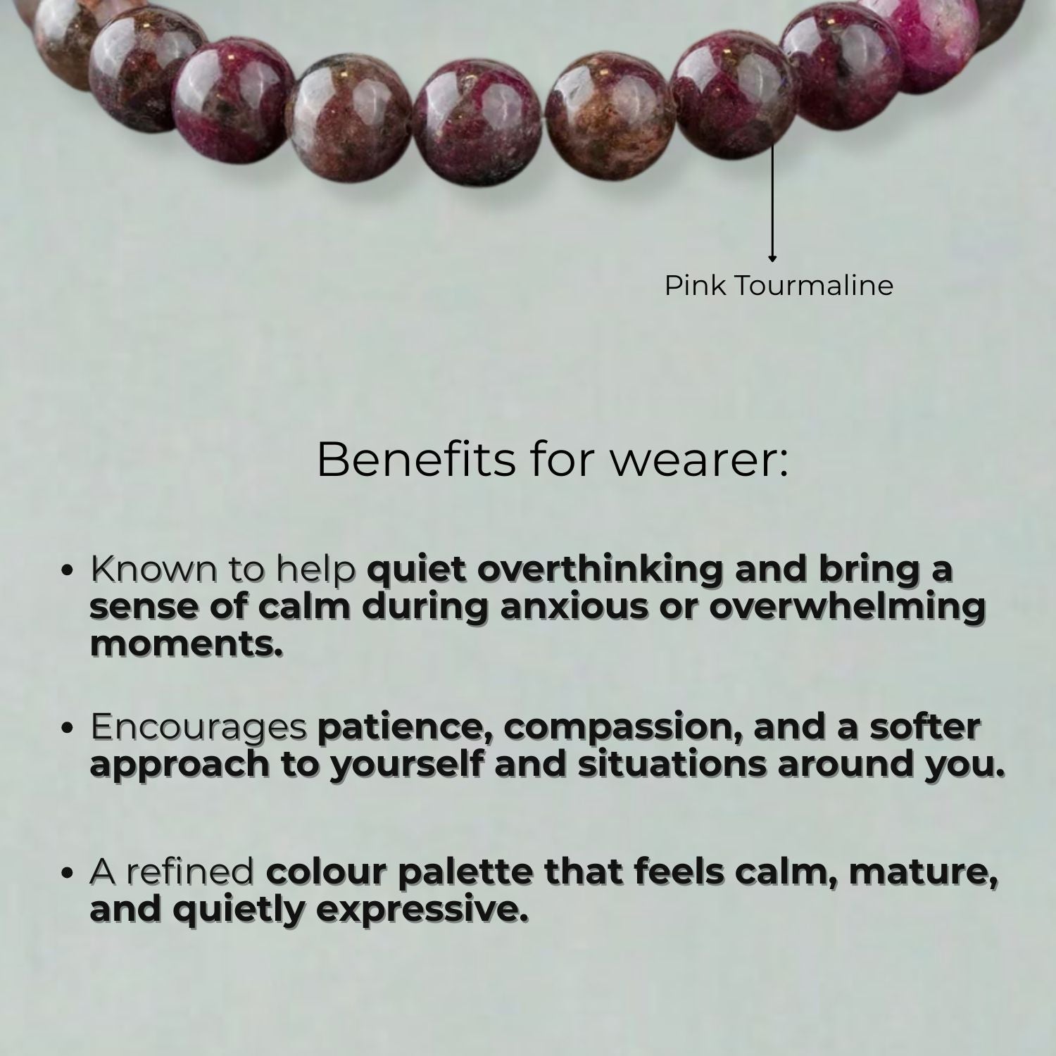Soothing Pink Tourmaline Natural Stone Elastic Bracelet