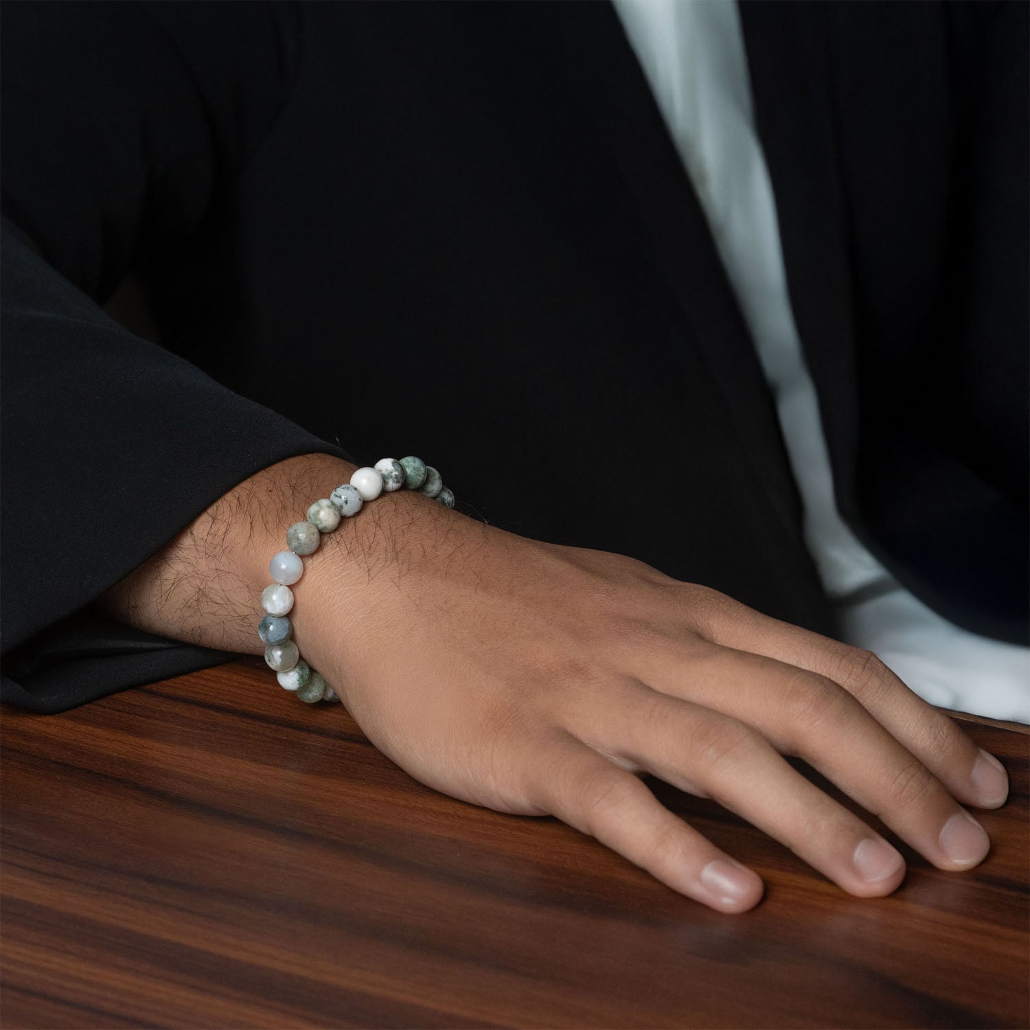 Evergreen Tree Agate Natural Stone Bracelet