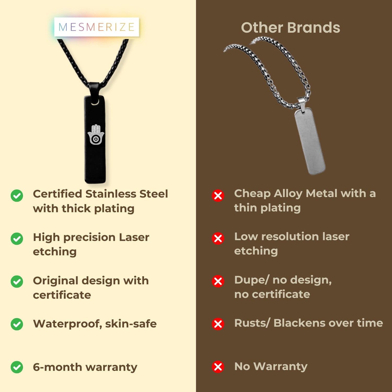 Black Evil Eye Spiritual Mini Bar Necklace