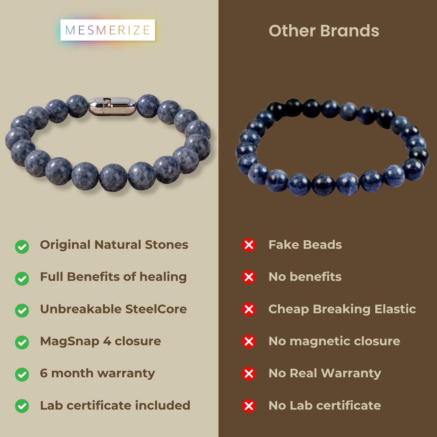 Wealth Magnet Blue Sapphire Natural Stone Bracelet With MagSnap 3