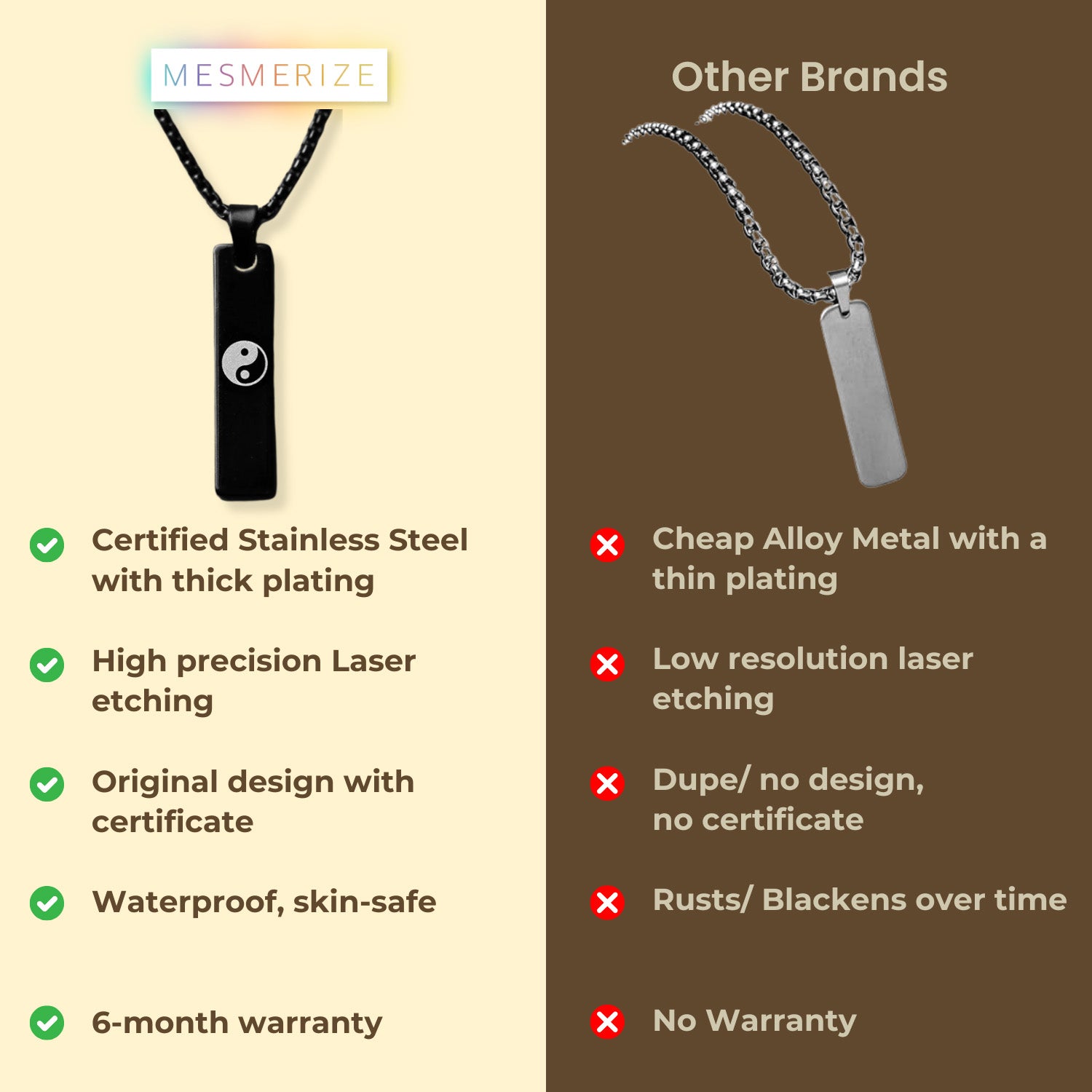 Black Yin Yang Spiritual Mini Bar Necklace