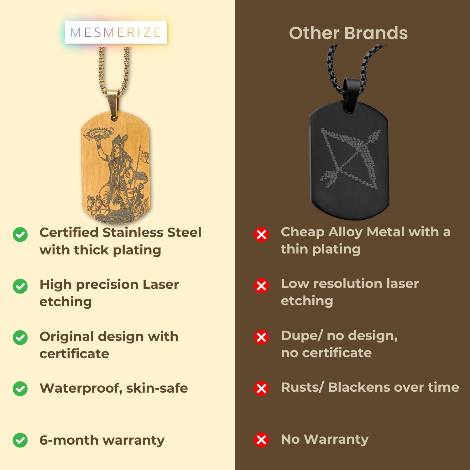 Guiding Krishna Godform Gold Tag Necklace