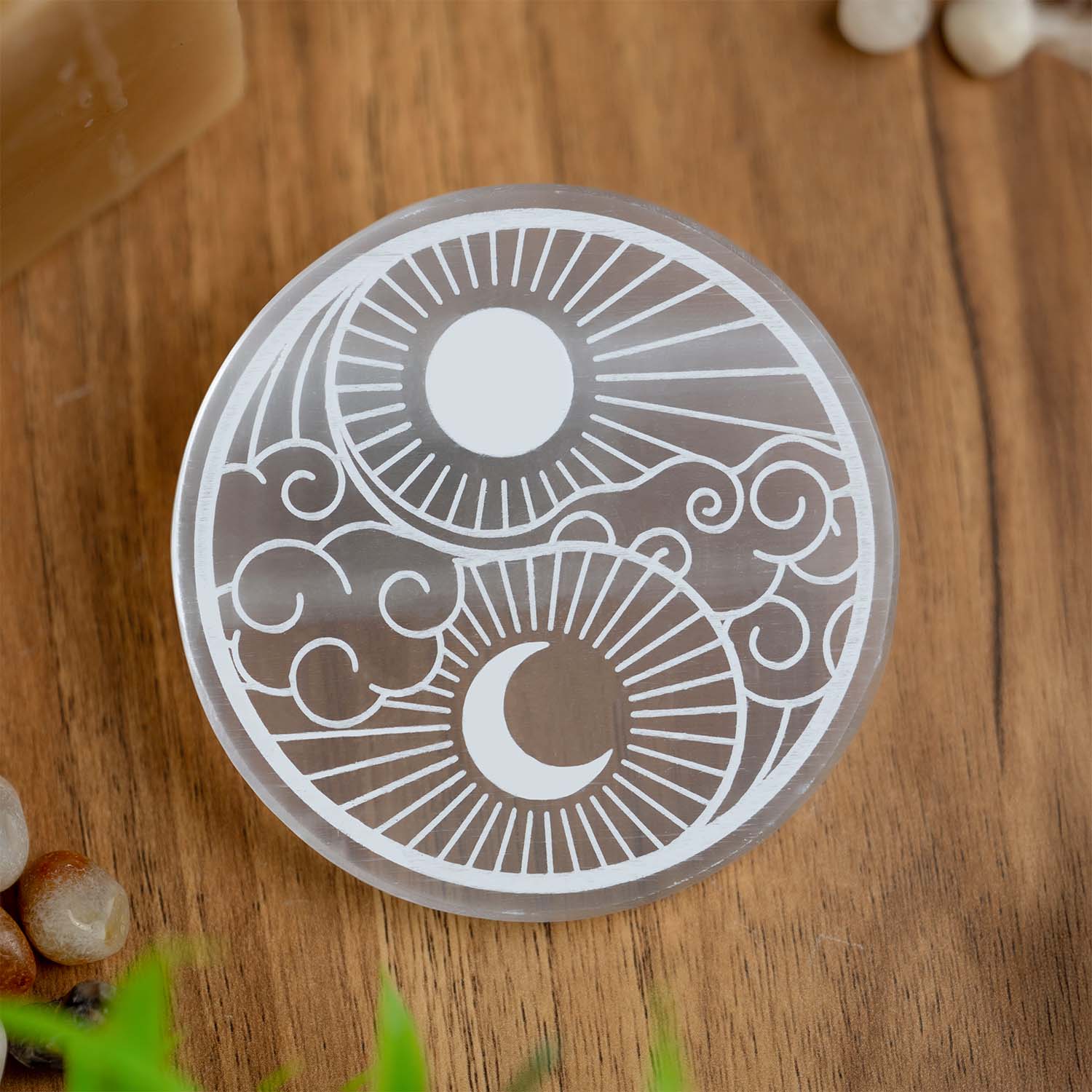 Yin Yang Selenite Charging Plate