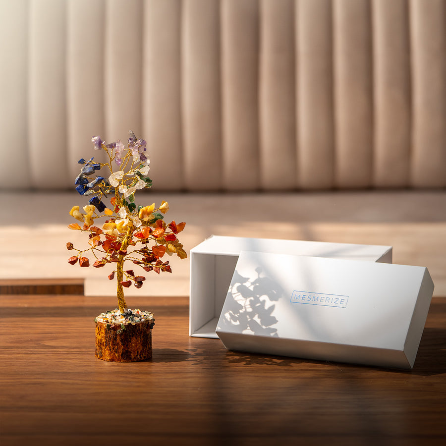 Mini 7 Chakra Natural Stone Tree