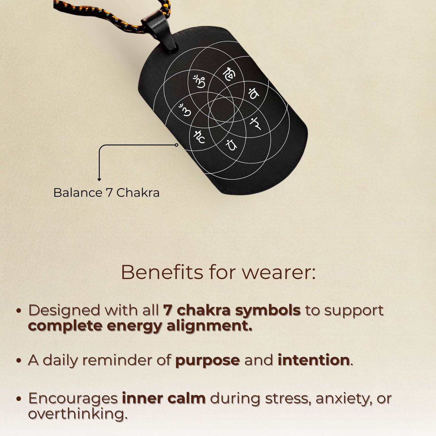 Balance 7 Chakra Tag Necklace Gold