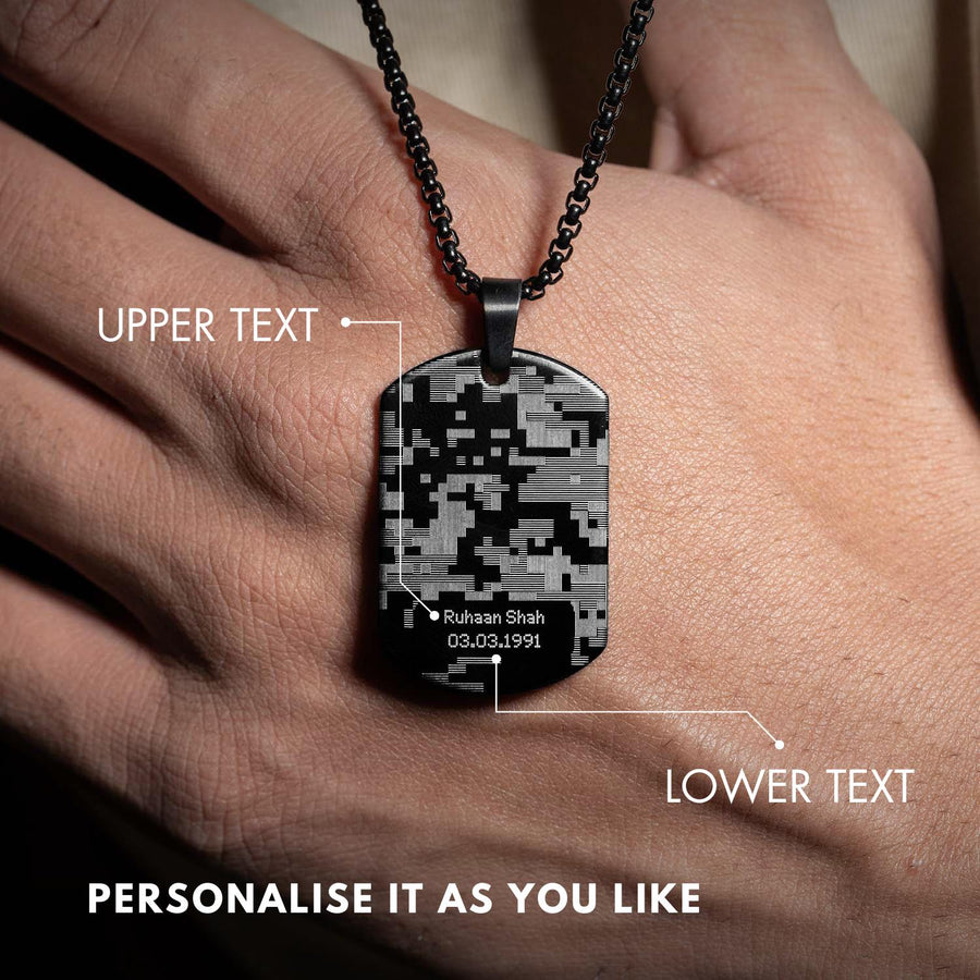Cyber Camo Dog Tag Necklace